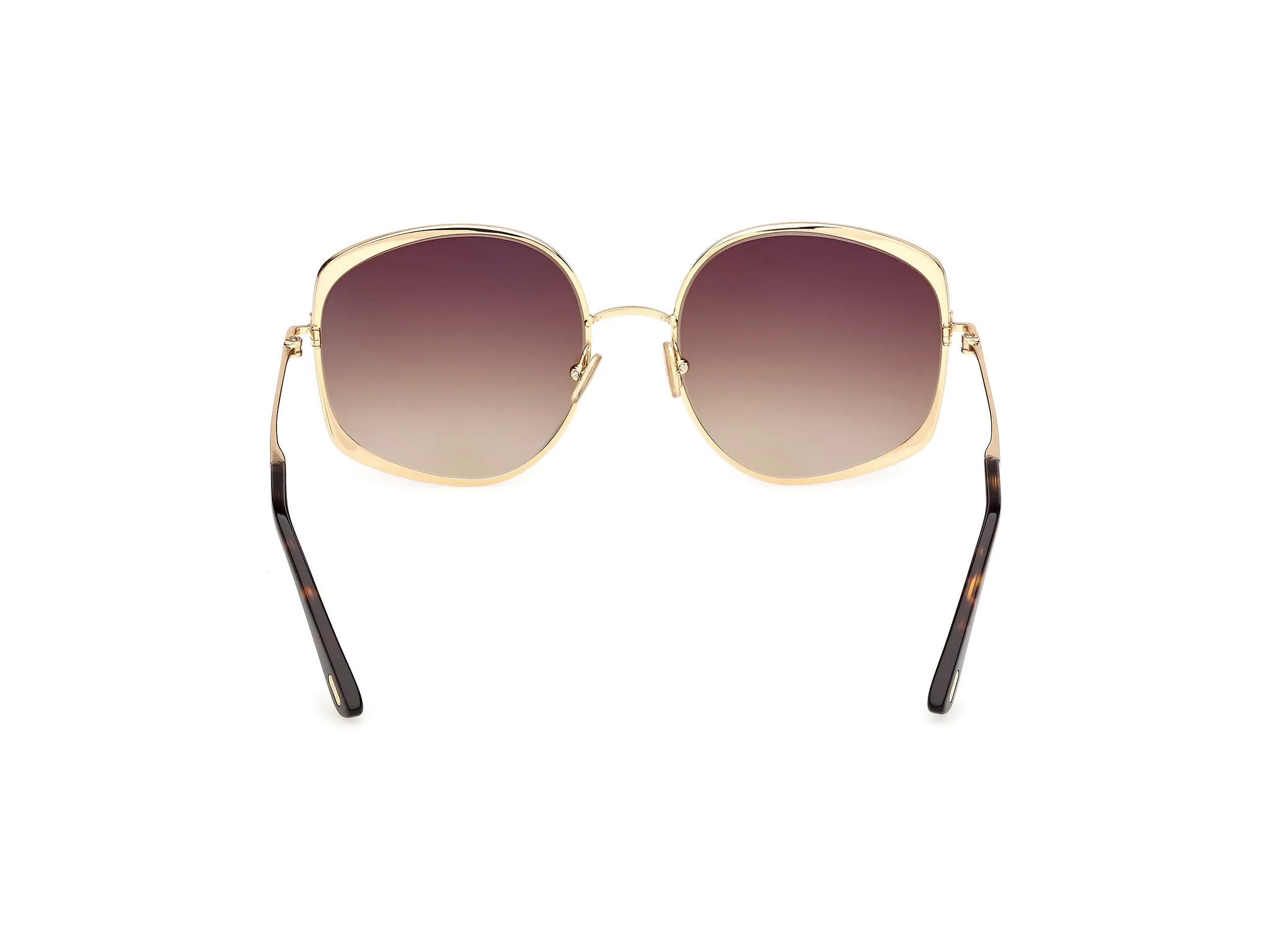 TOM FORD FT1349 ABBEY-02 30F Occhiali da sole Metallo Oro Marrone Rotonda Normale - immagine 4
