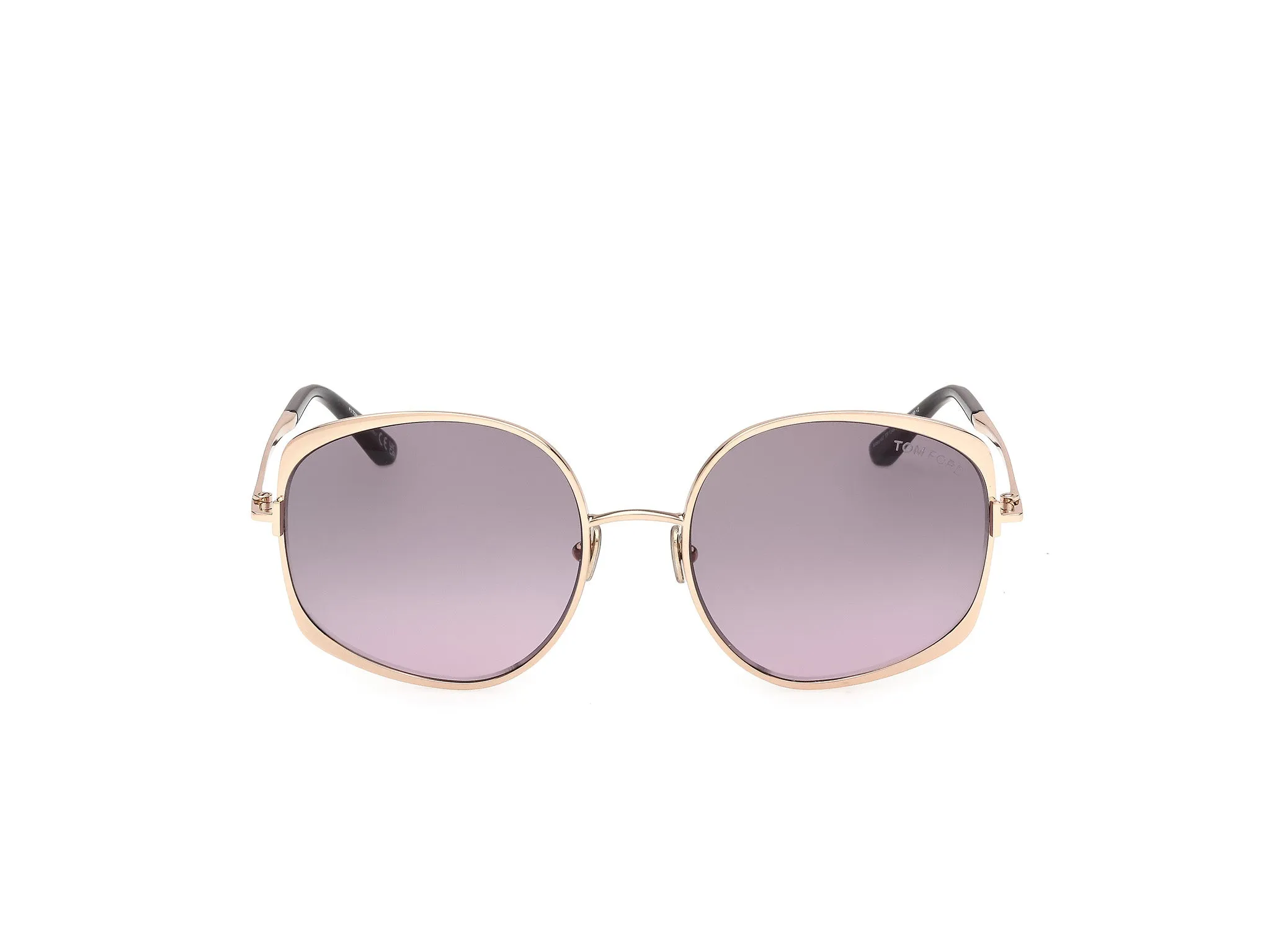 TOM FORD FT1349 ABBEY-02 28B Occhiali da sole Metallo Oro Fumo Rotonda Normale - immagine 2