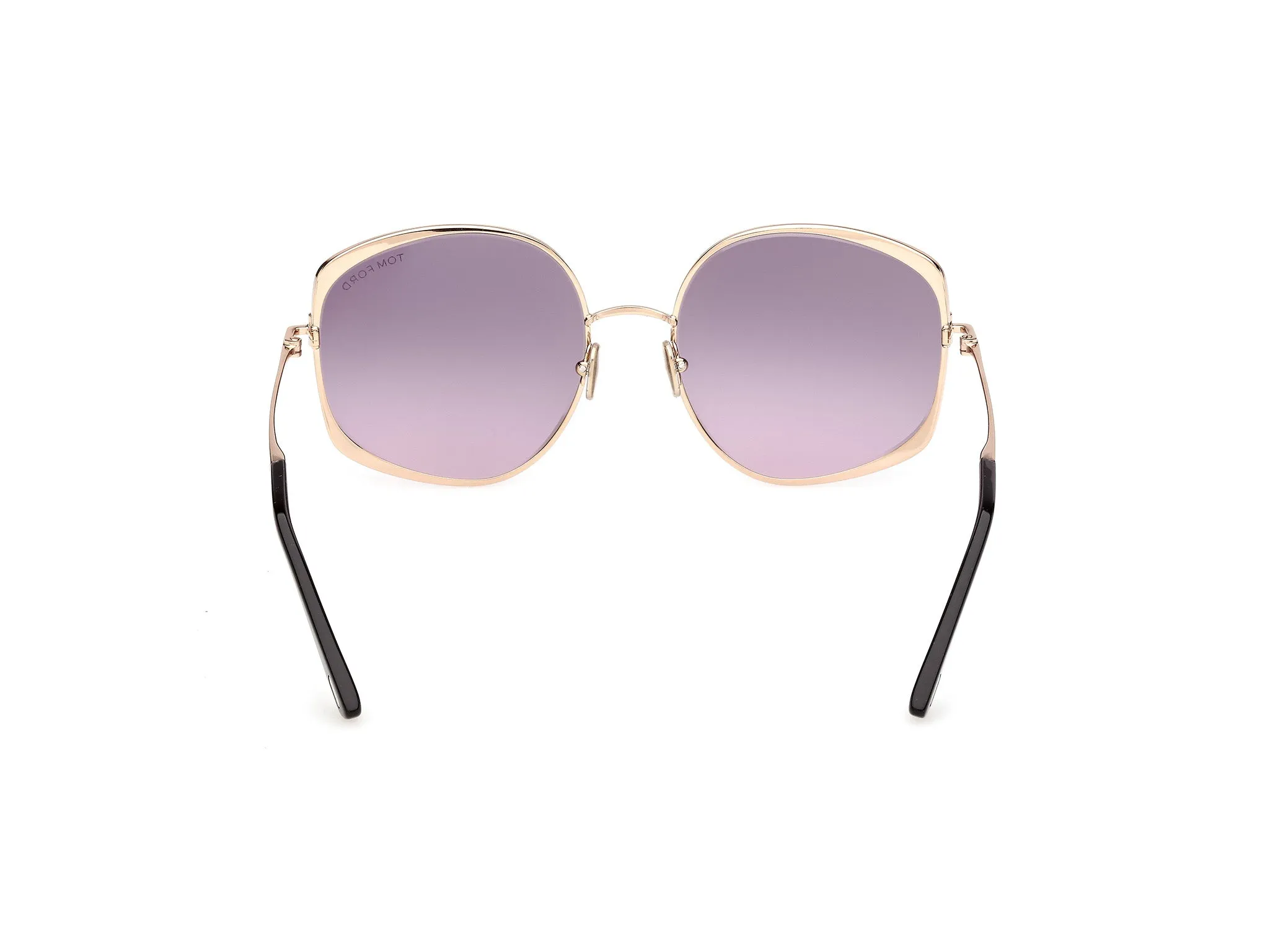 TOM FORD FT1349 ABBEY-02 28B Occhiali da sole Metallo Oro Fumo Rotonda Normale - immagine 4