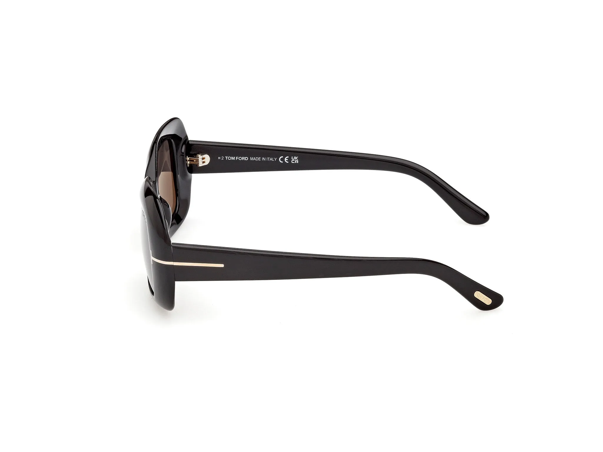 TOM FORD FT1347 PALOMA-02 01A Occhiali da sole Acetato Nero Fumo Squadrata Normale - immagine 3