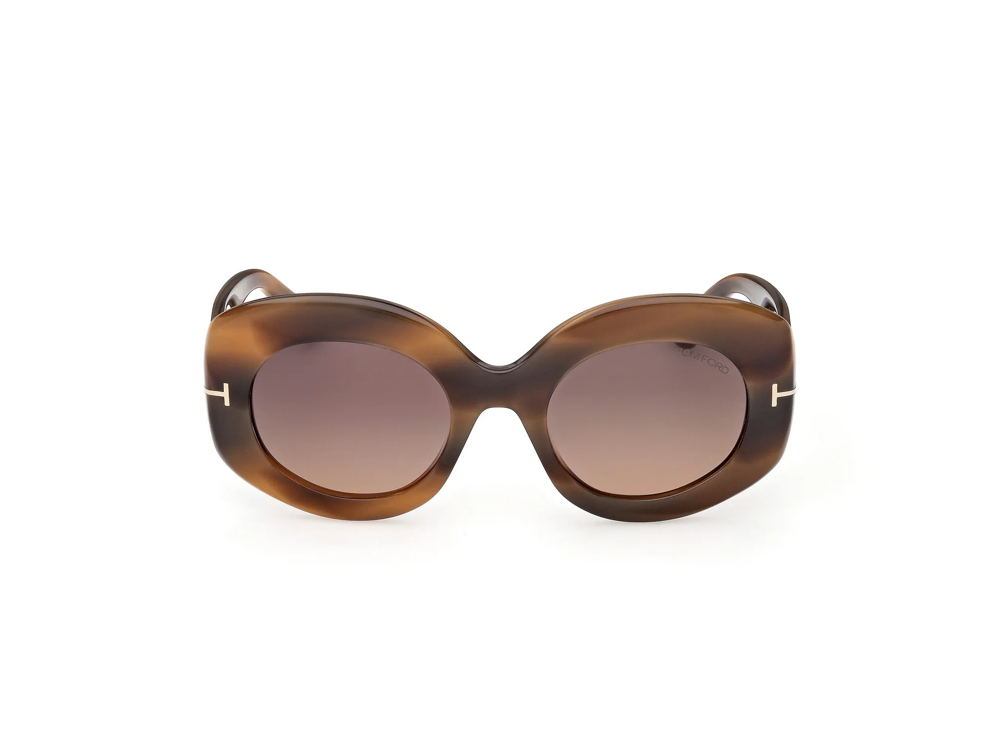TOM FORD FT1346 CLAUDETTE-02 55T Occhiali da sole Acetato Havana Bordeaux Rotonda Normale - immagine 2