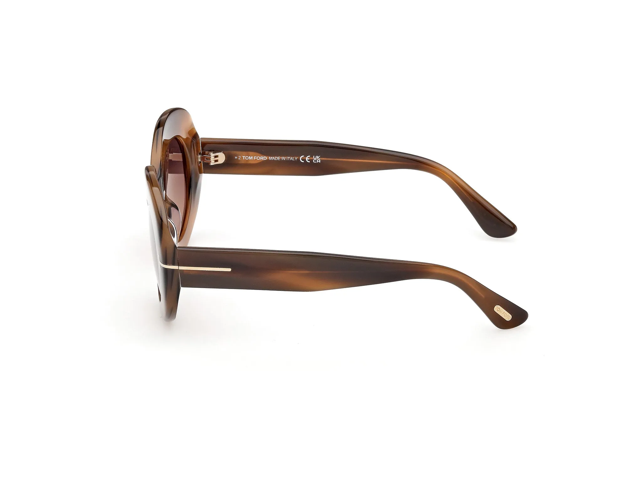 TOM FORD FT1346 CLAUDETTE-02 55T Occhiali da sole Acetato Havana Bordeaux Rotonda Normale - immagine 3