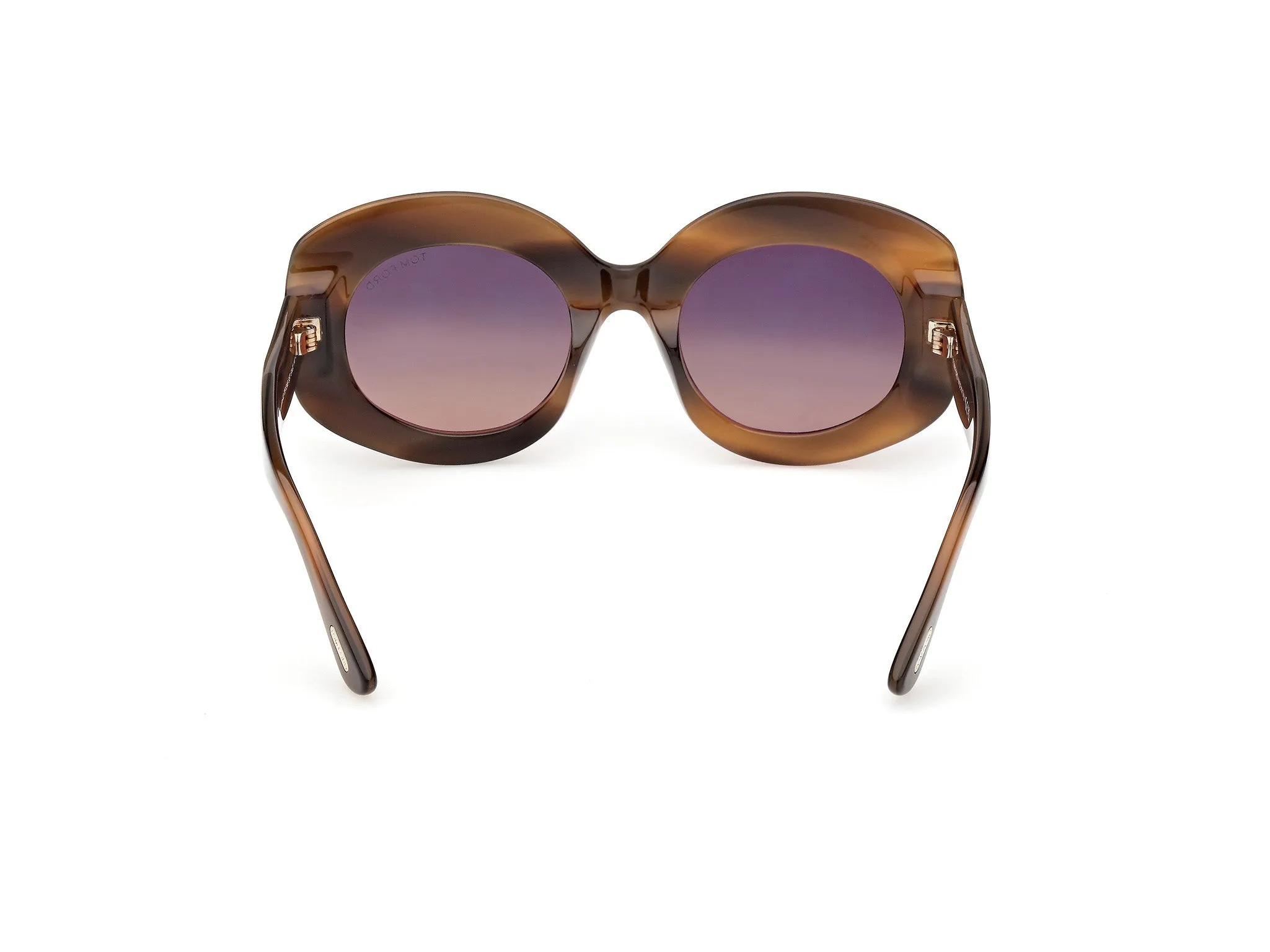 TOM FORD FT1346 CLAUDETTE-02 55T Occhiali da sole Acetato Havana Bordeaux Rotonda Normale - immagine 4
