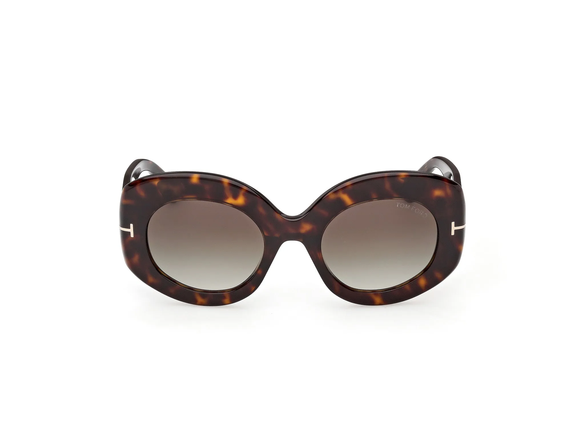 TOM FORD FT1346 CLAUDETTE-02 52B Occhiali da sole Acetato Havana Fumo Rotonda Normale - immagine 2