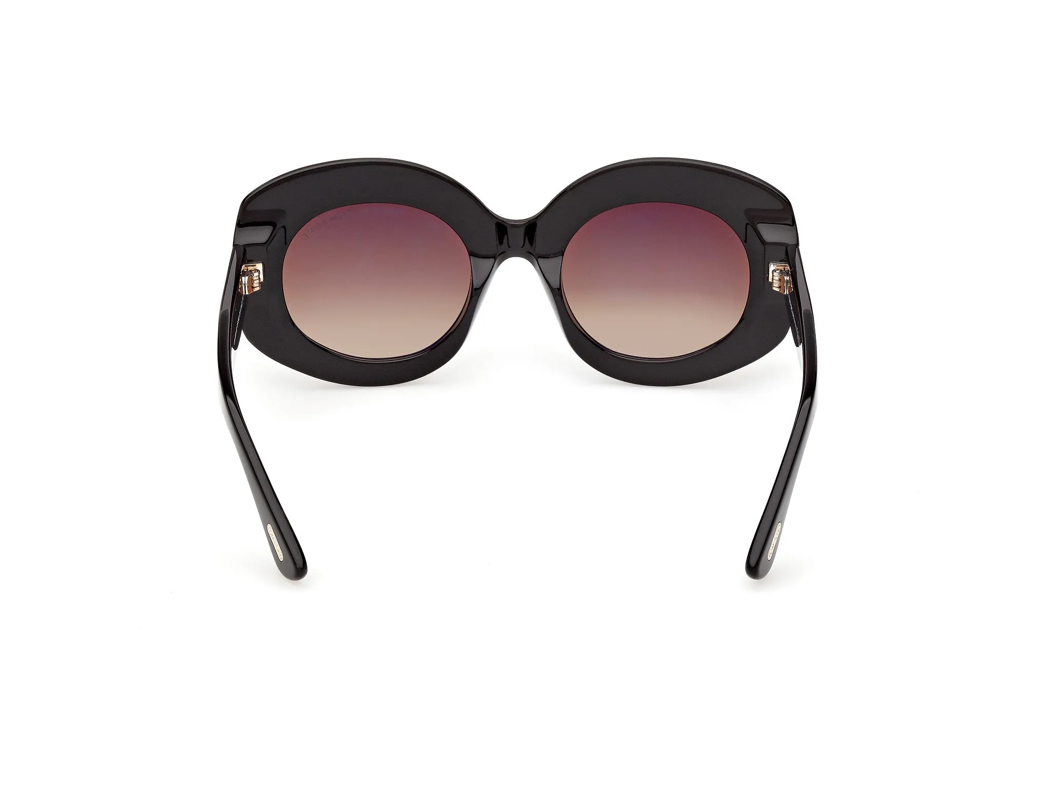 TOM FORD FT1346 CLAUDETTE-02 01F Occhiali da sole Acetato Nero Marrone Rotonda Normale - immagine 4