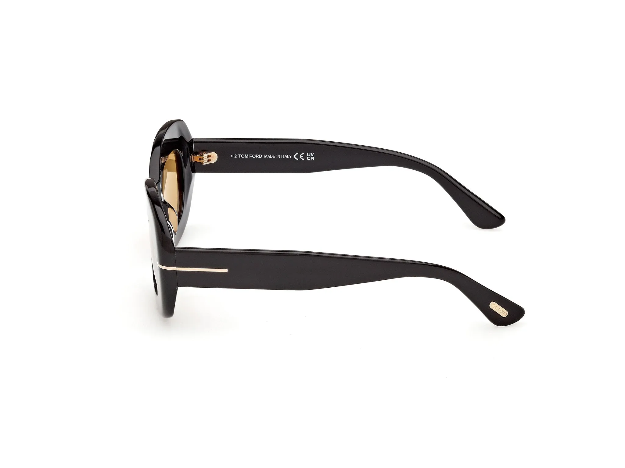 TOM FORD FT1345 ISLAY-02 01E Occhiali da sole Acetato Nero Giallo Squadrata Normale - immagine 3