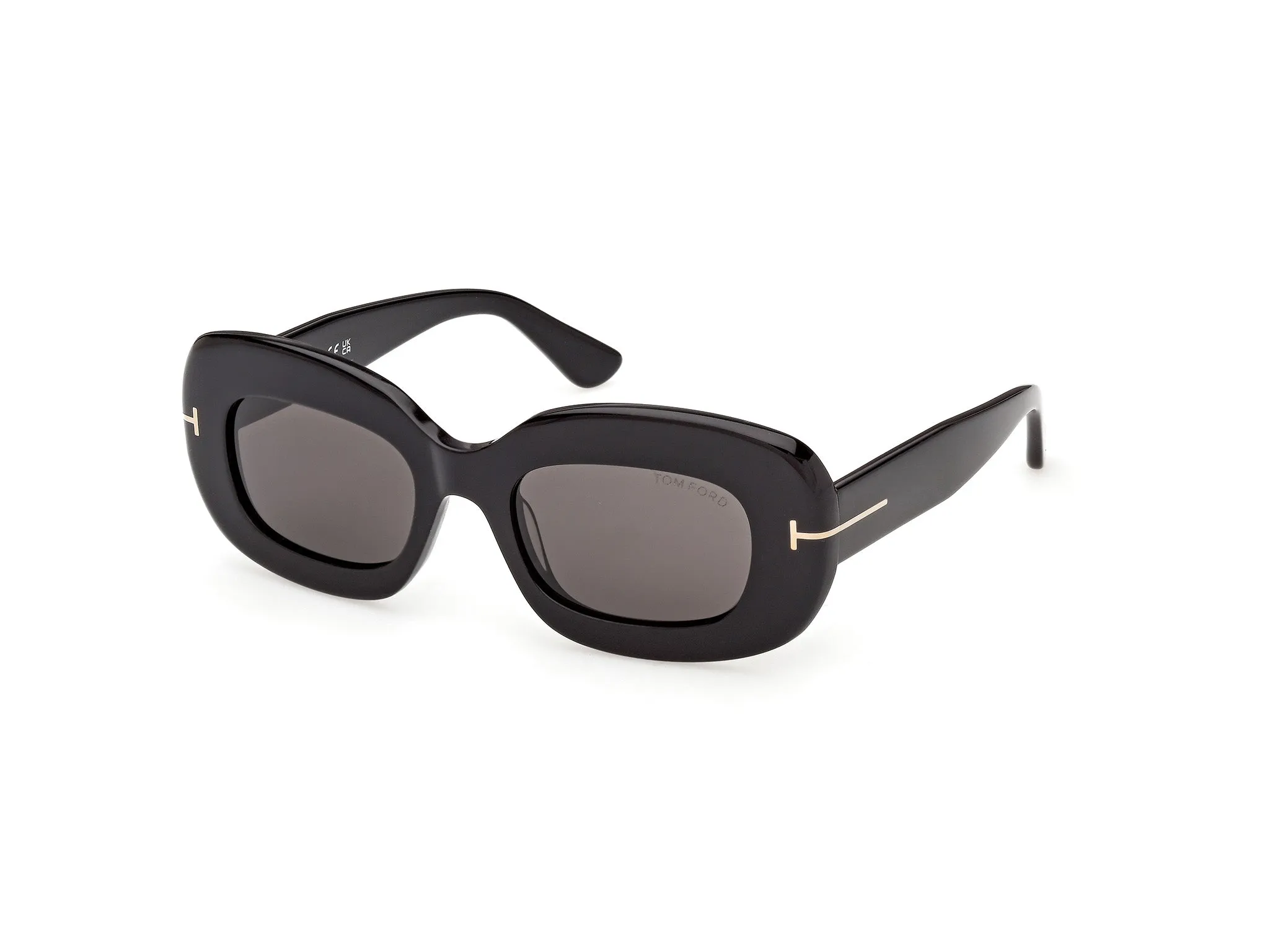 TOM FORD FT1345 ISLAY-02 01A Occhiali da sole Acetato Nero Fumo Squadrata Normale - immagine 1