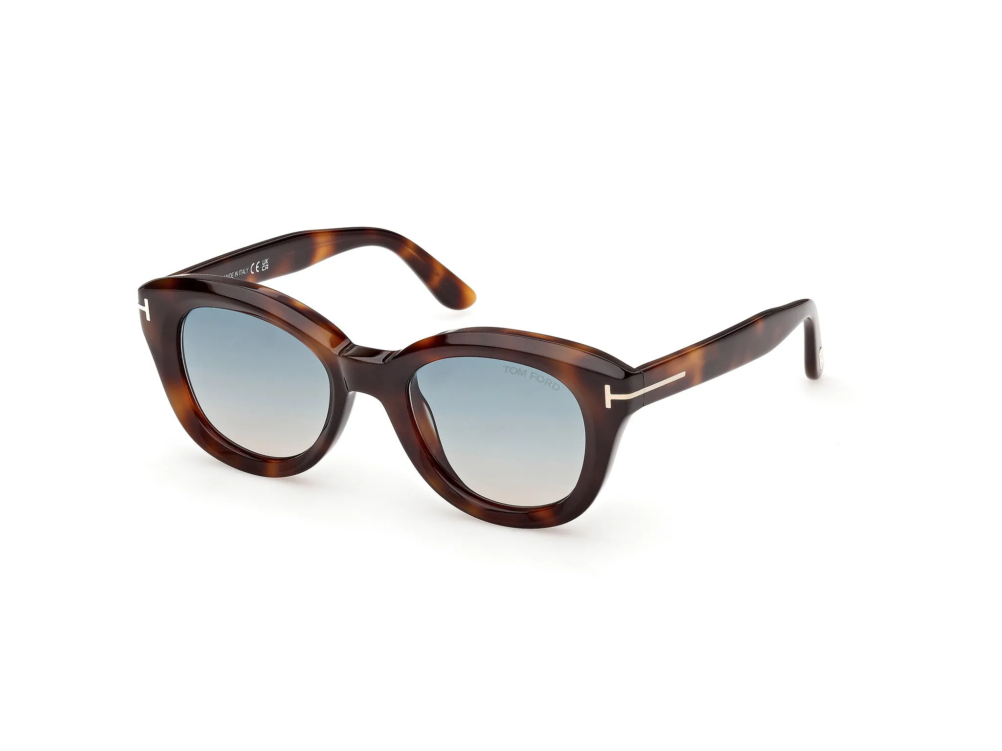 TOM FORD FT1344 NIKA-02 53P Occhiali da sole Acetato Havana Verde Rotonda Normale - immagine 1