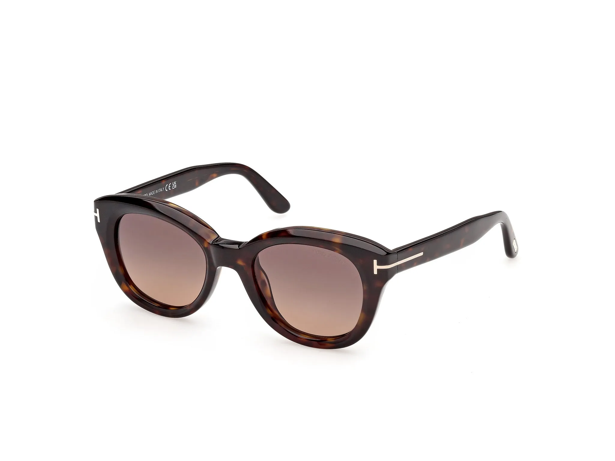 TOM FORD FT1344 NIKA-02 52T Occhiali da sole Acetato Havana Bordeaux Rotonda Normale - immagine 1