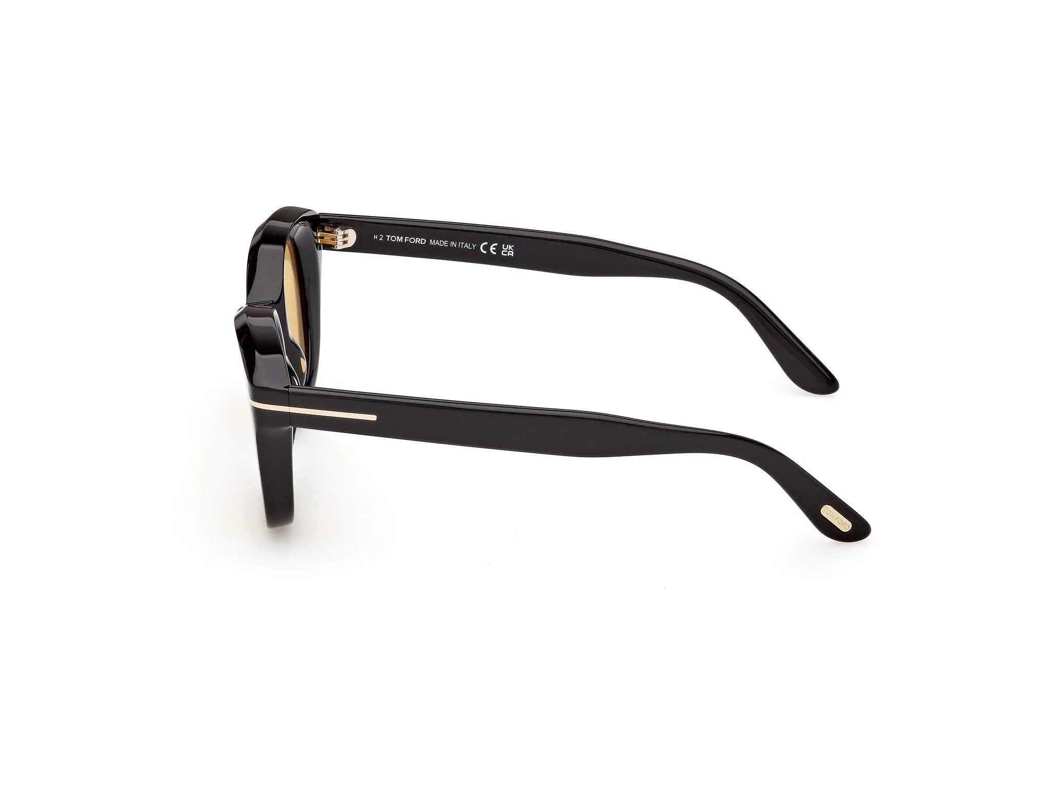 TOM FORD FT1344 NIKA-02 01E Occhiali da sole Acetato Nero Marrone Rotonda Normale - immagine 3