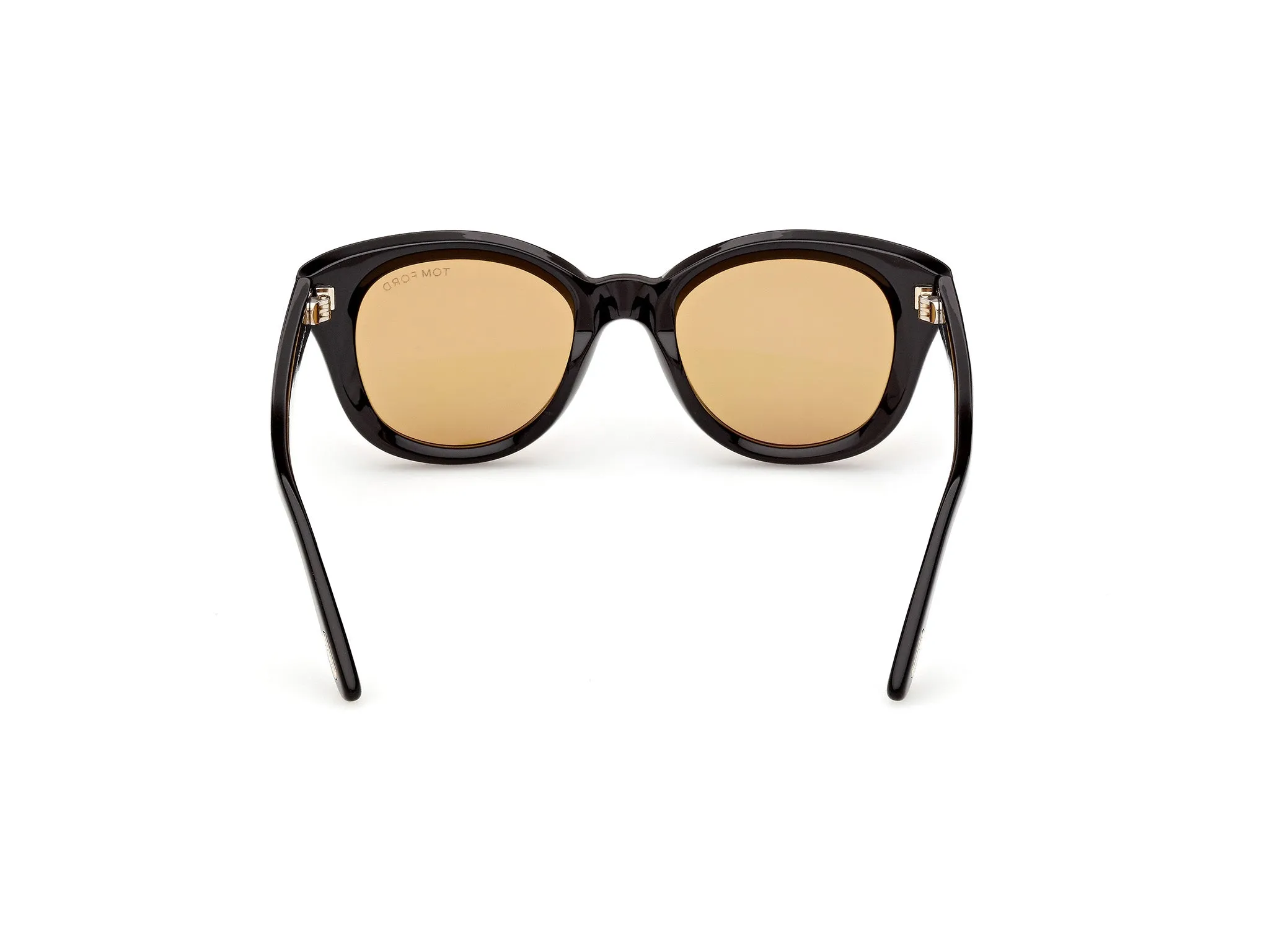 TOM FORD FT1344 NIKA-02 01E Occhiali da sole Acetato Nero Marrone Rotonda Normale - immagine 4