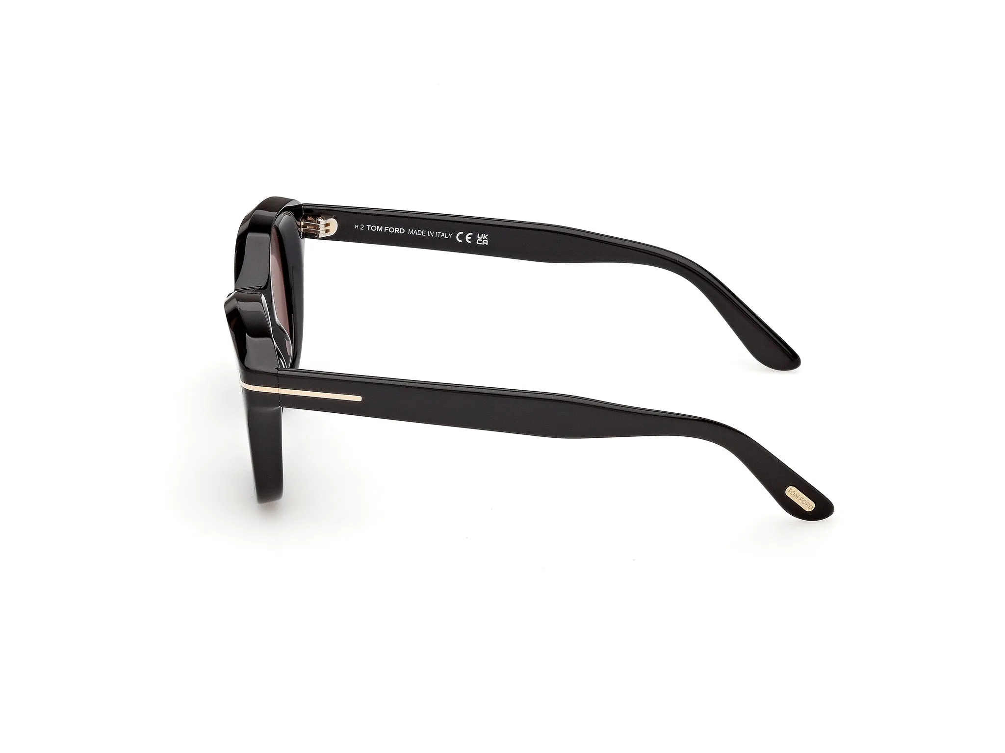 TOM FORD FT1344 NIKA-02 01A Occhiali da sole Acetato Nero Fumo Rotonda Normale - immagine 3