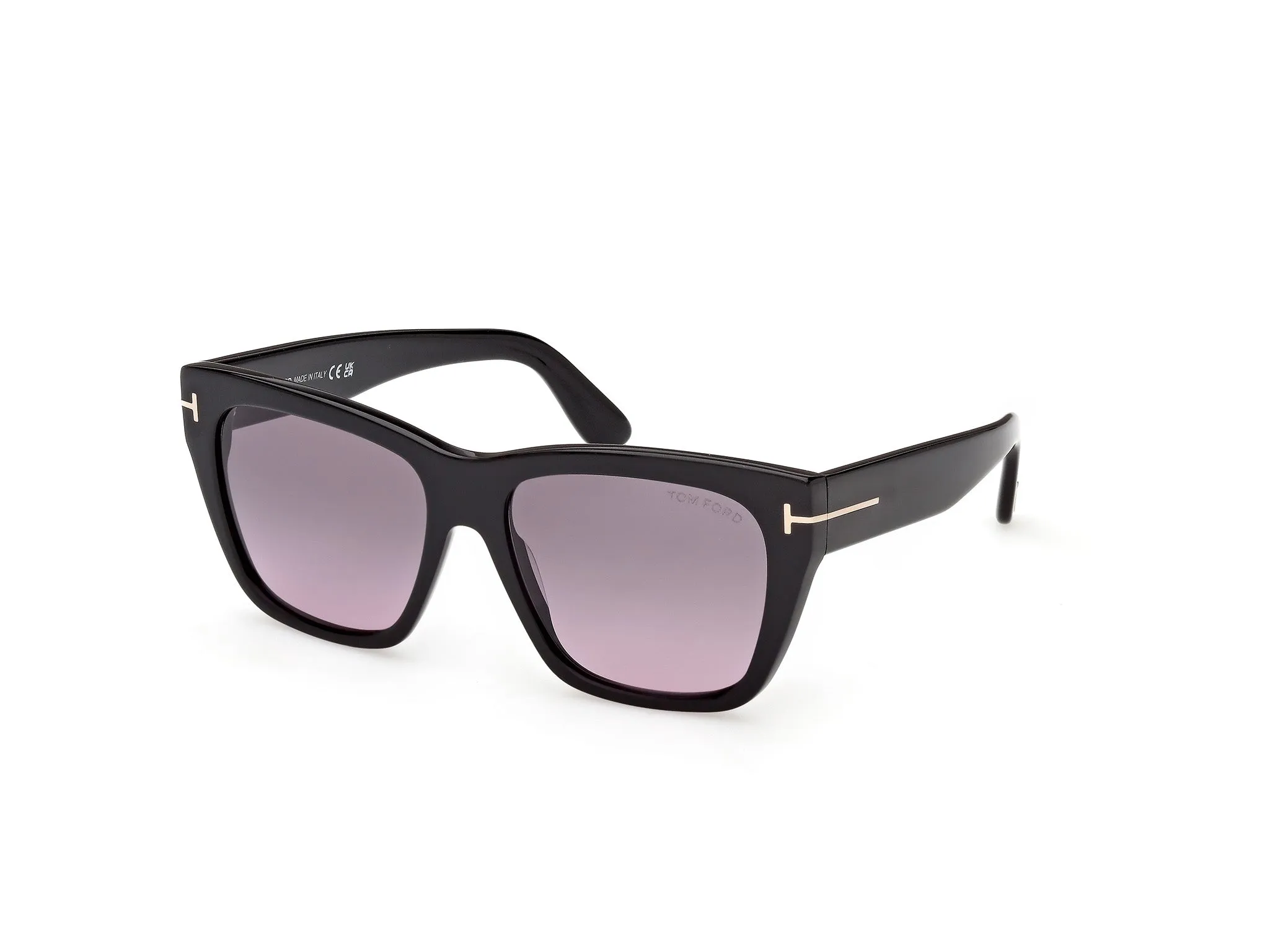 TOM FORD FT1343 FLYNN-02 01B Occhiali da sole Acetato Nero Fumo Farfalla Normale - immagine 1