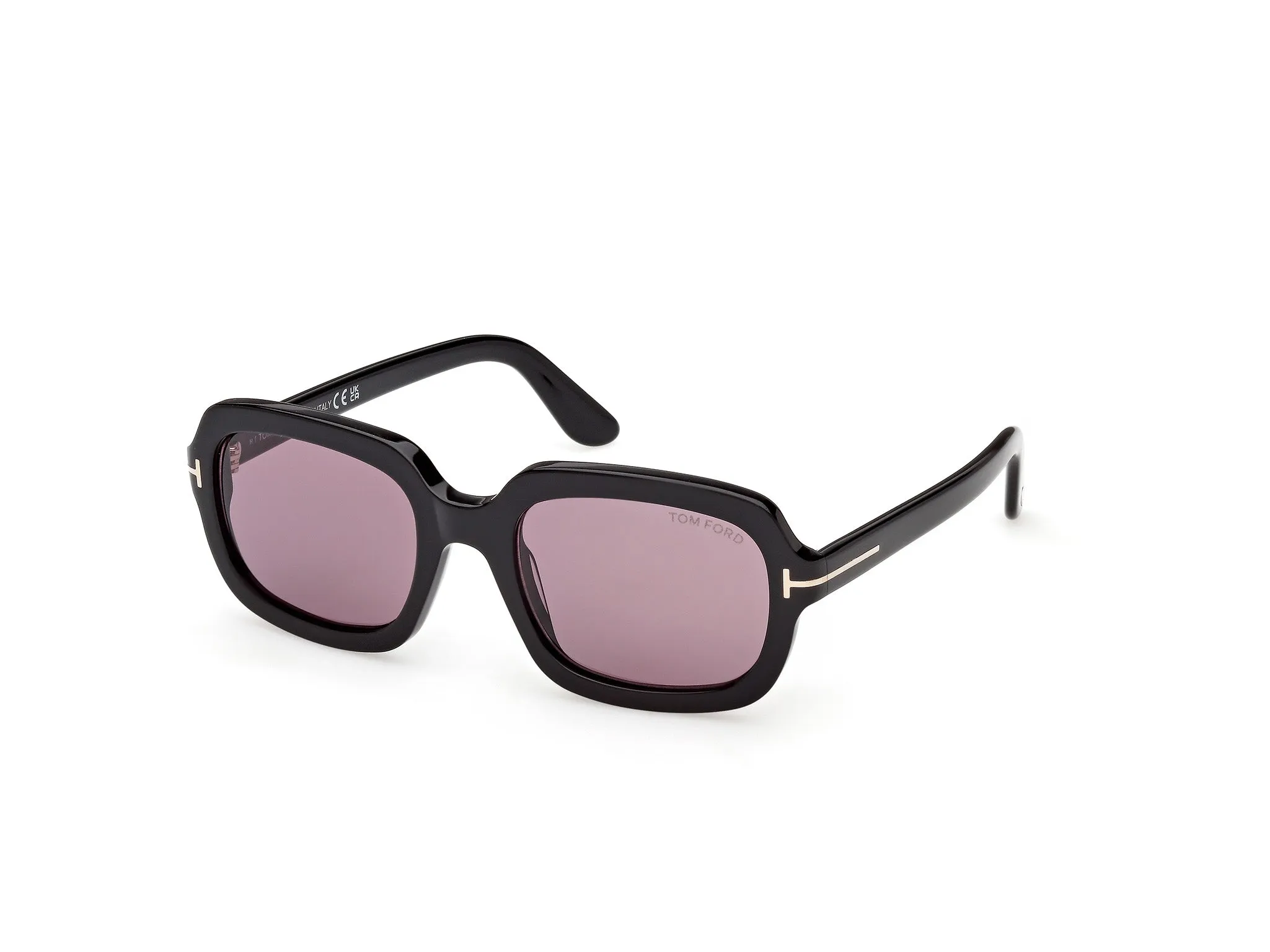 TOM FORD FT1342 LANA-02 01Y Occhiali da sole Acetato Nero Viola Squadrata Normale - immagine 1