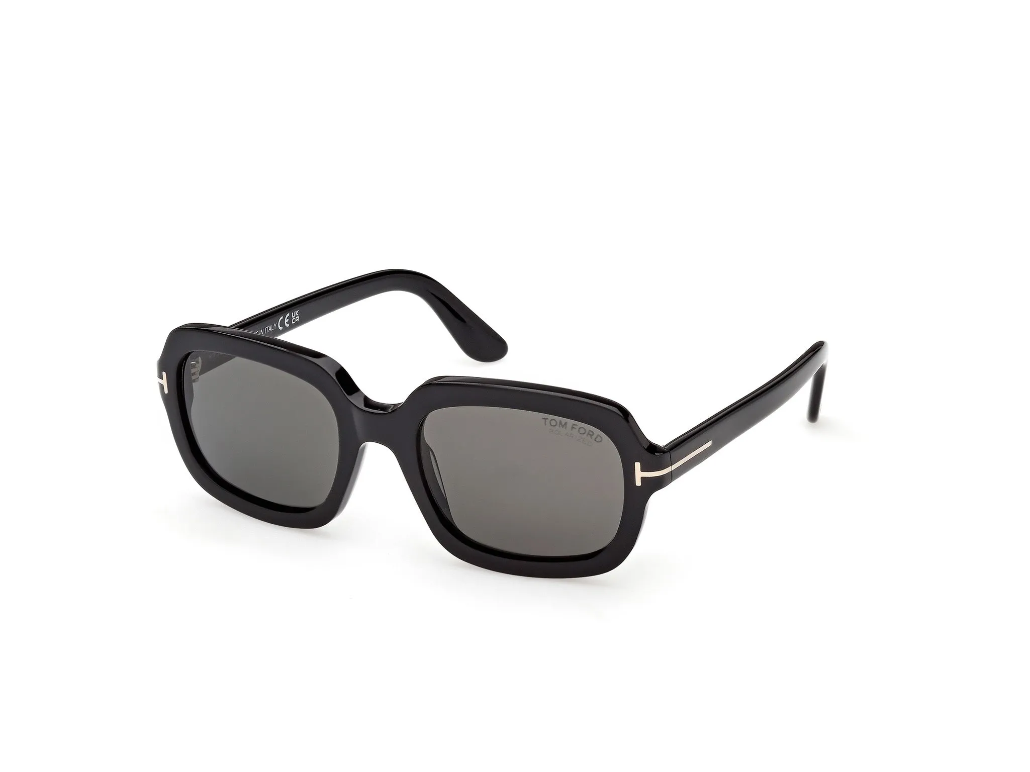 TOM FORD FT1342 LANA-02 01D Occhiali da sole Acetato Nero Fumo Squadrata Polarizzata - immagine 1