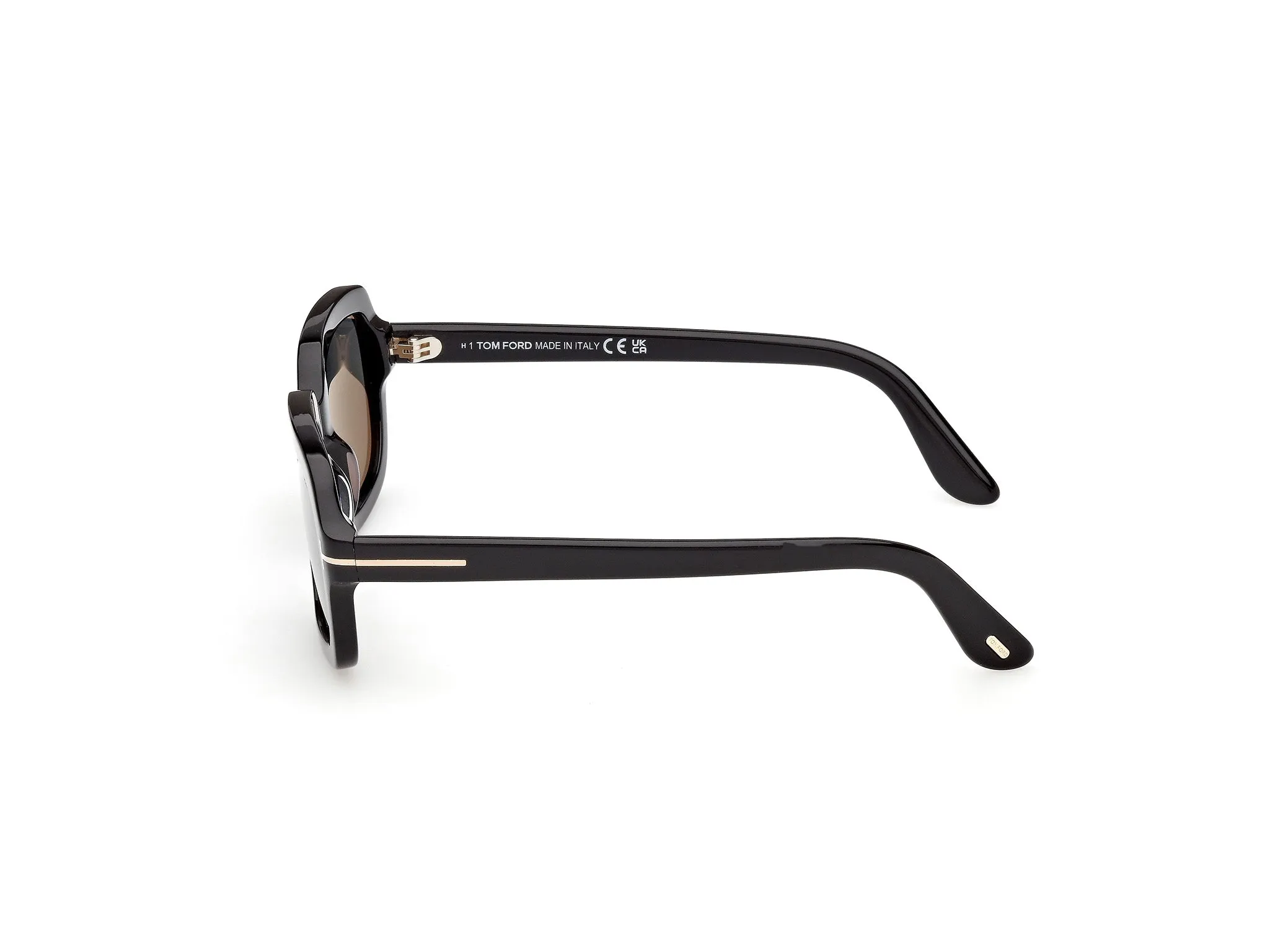 TOM FORD FT1342 LANA-02 01D Occhiali da sole Acetato Nero Fumo Squadrata Polarizzata - immagine 3