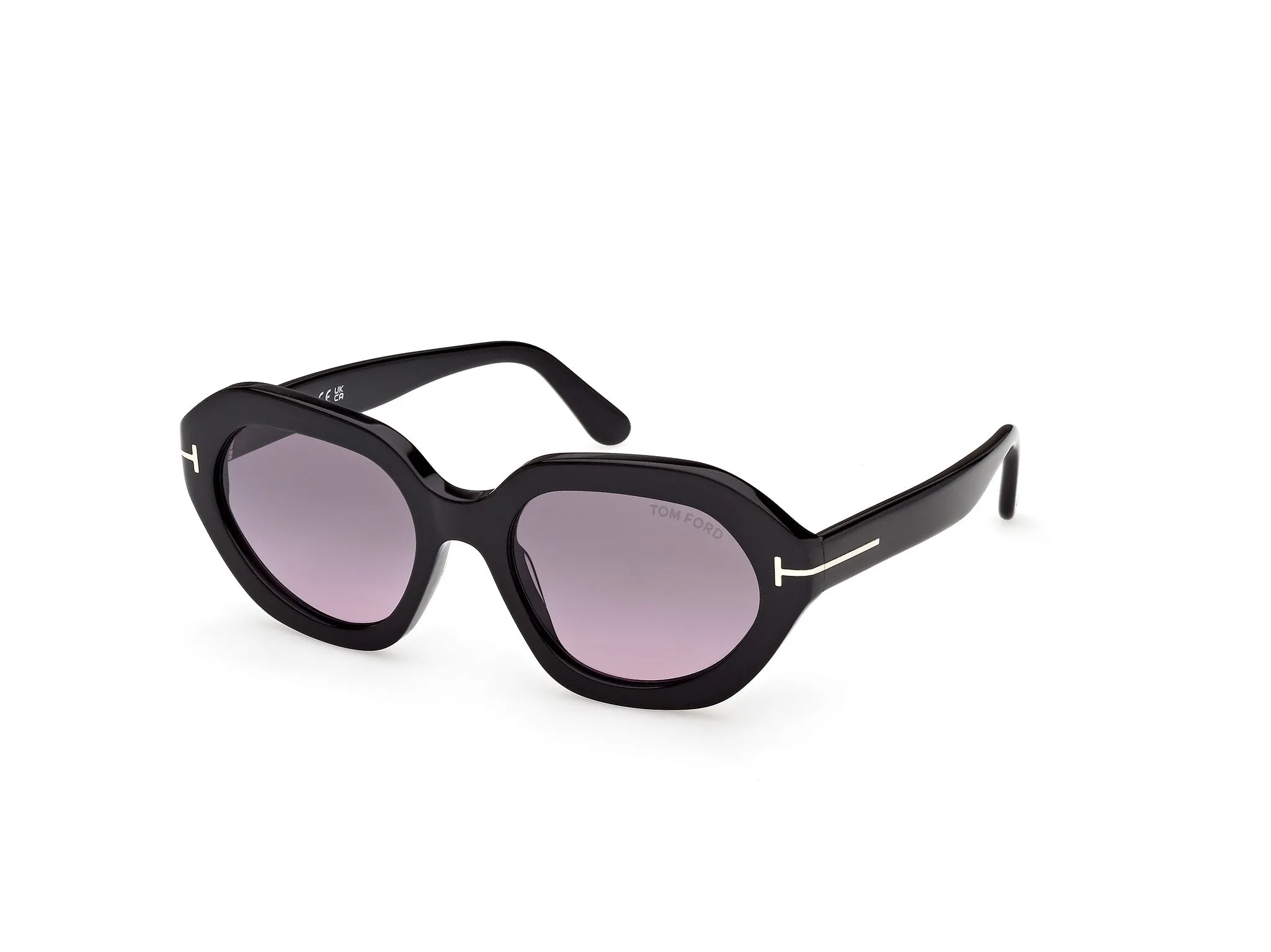 TOM FORD FT1341 MERYL-02 01B Occhiali da sole Acetato Nero Fumo Geometrica Normale - immagine 1