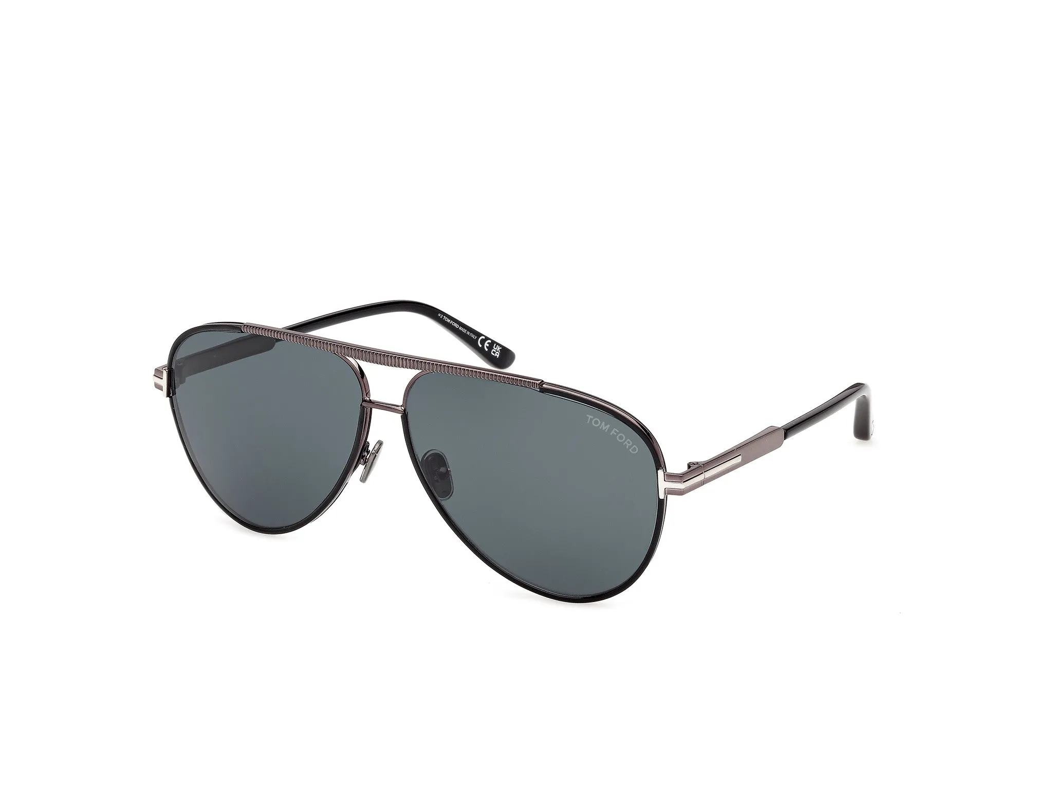 TOM FORD FT1340 RUPERT-02 01V Occhiali da sole Metallo Nero Blu Pilot Normale - immagine 1