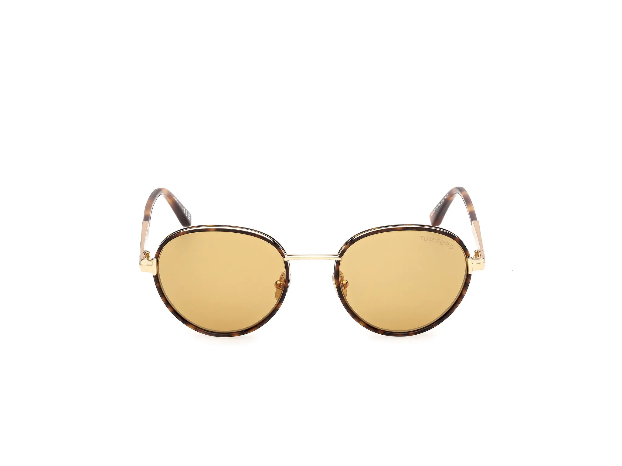 TOM FORD FT1339 JET-02 53E Occhiali da sole Metallo Havana Marrone Rotonda Normale - immagine 2