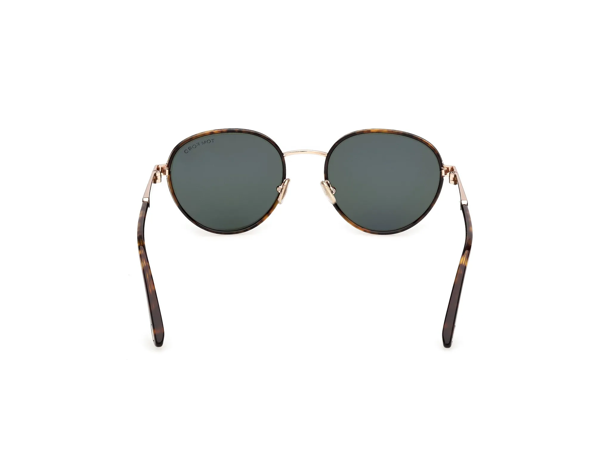 TOM FORD FT1339 JET-02 52N Occhiali da sole Metallo Havana Verde Rotonda Normale - immagine 4