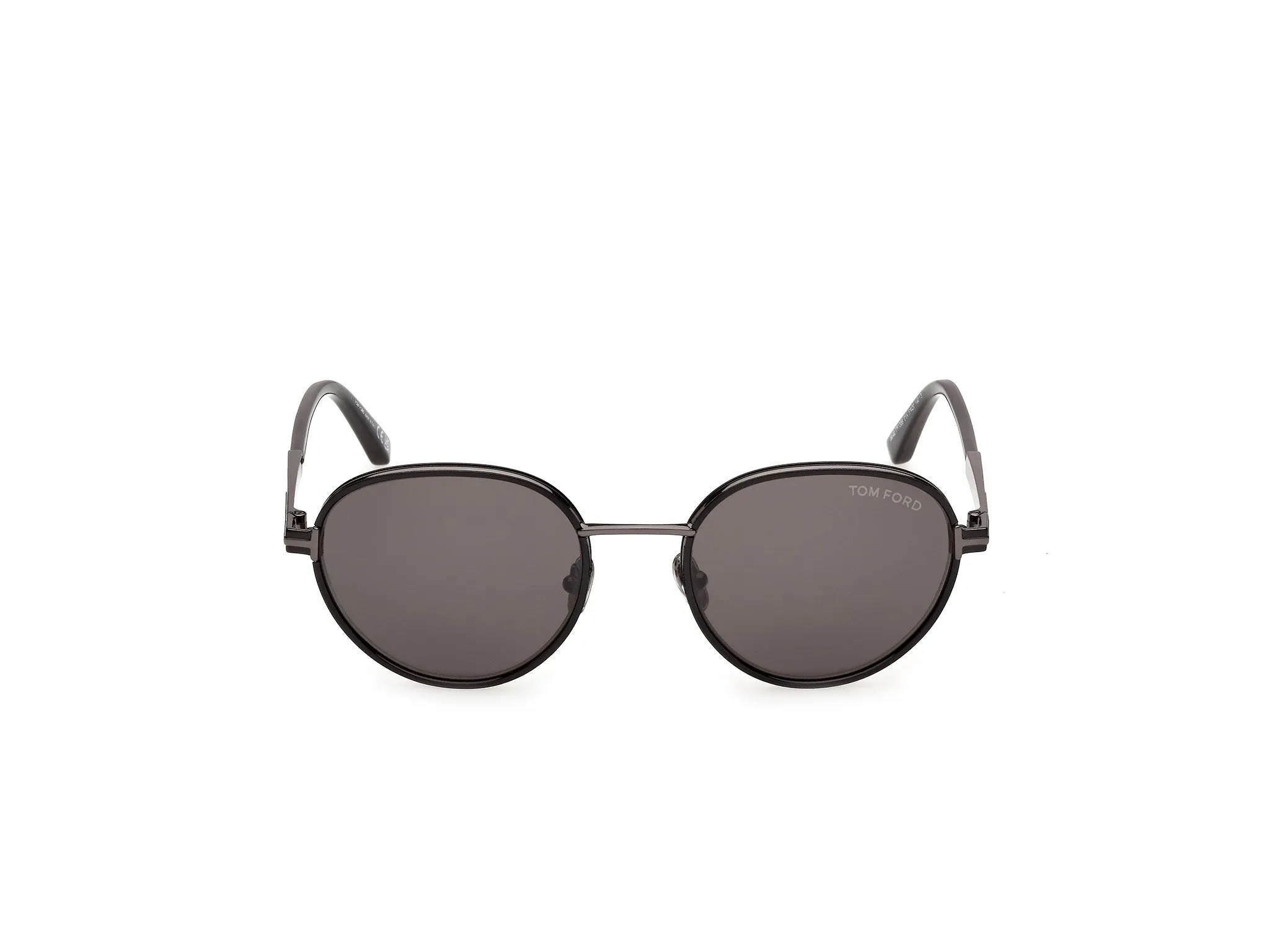 TOM FORD FT1339 JET-02 01A Occhiali da sole Metallo Nero Fumo Rotonda Normale - immagine 2