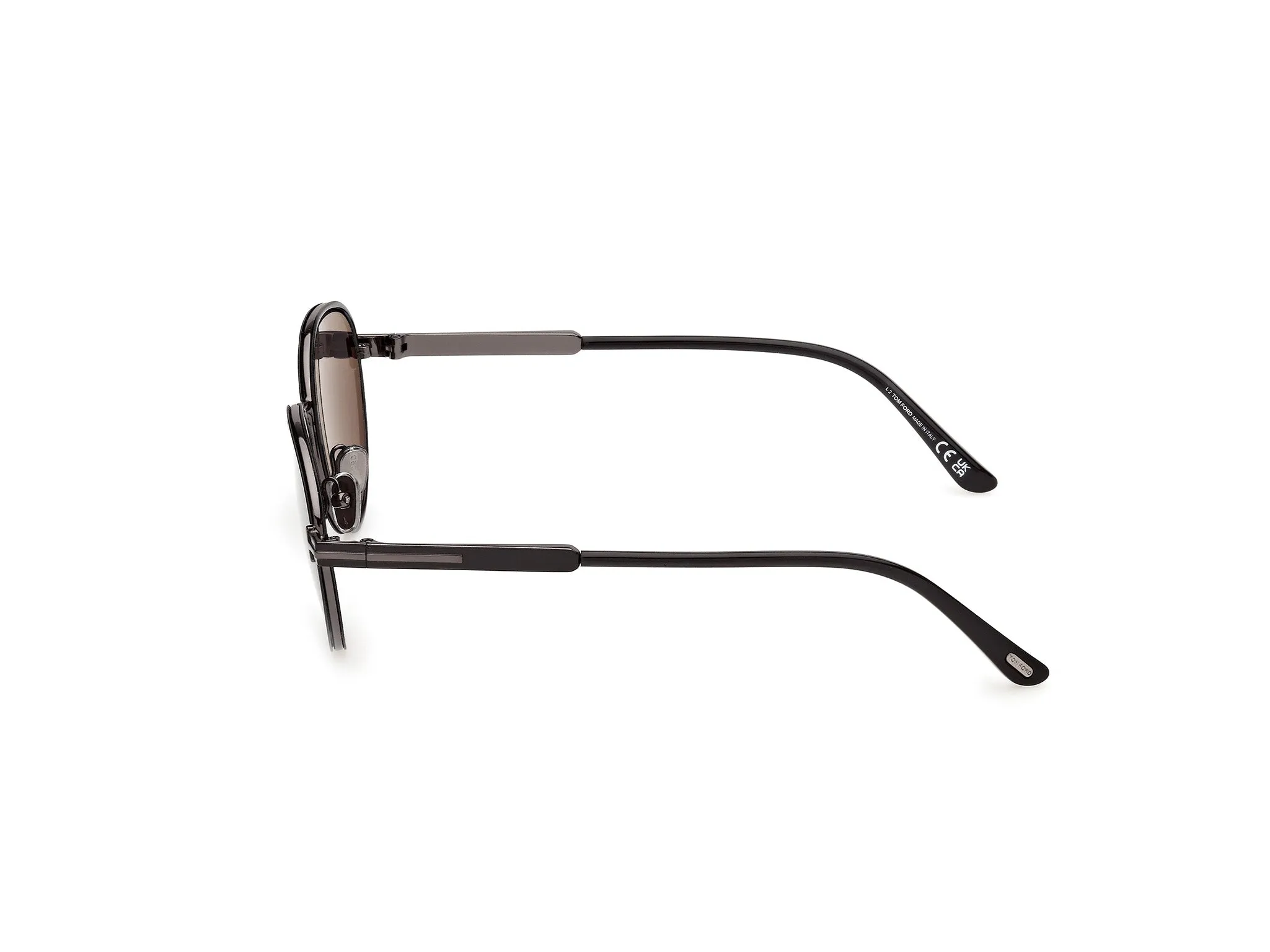 TOM FORD FT1339 JET-02 01A Occhiali da sole Metallo Nero Fumo Rotonda Normale - immagine 3