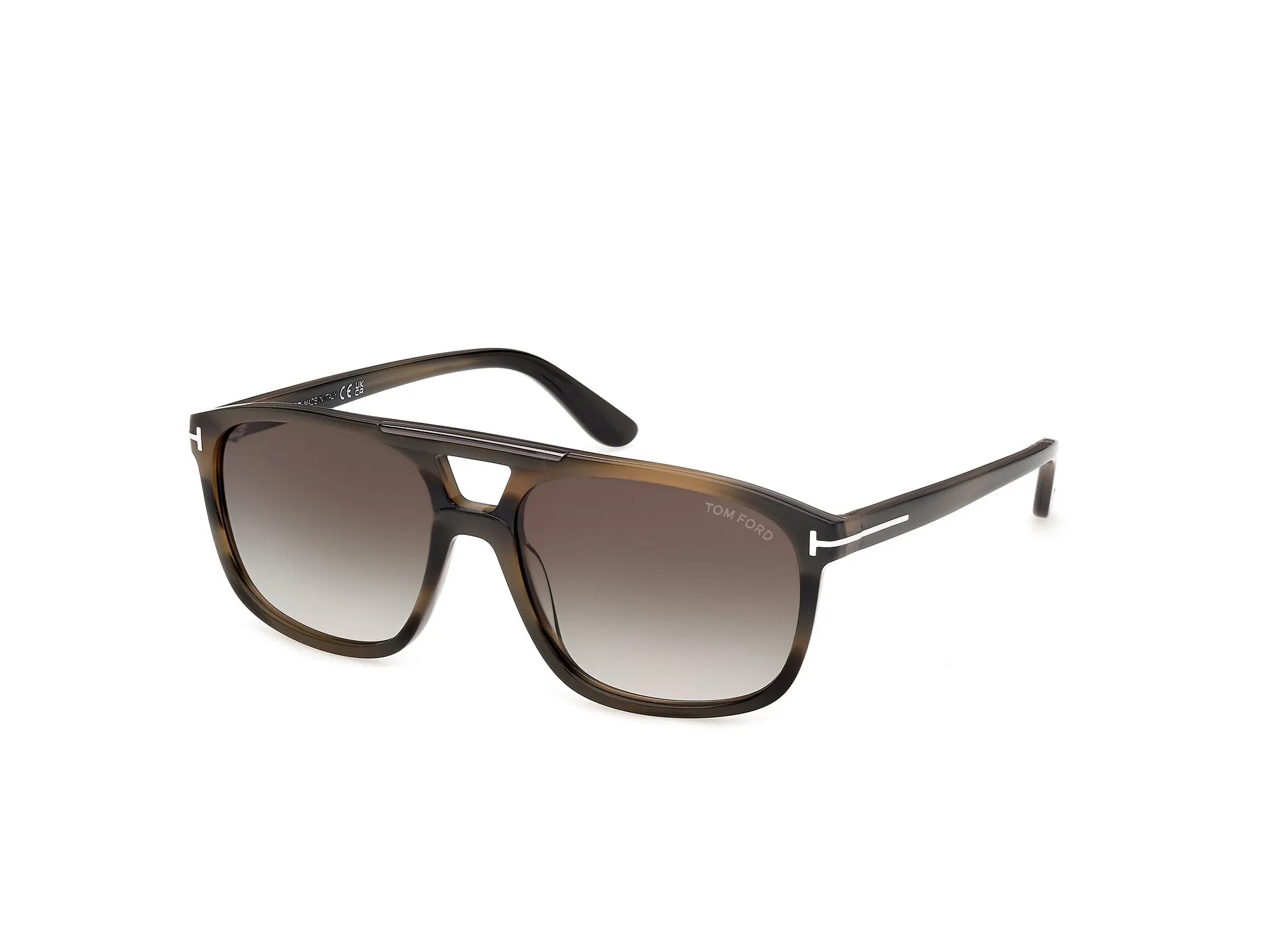 TOM FORD FT1338 BRIANNA-02 55B Occhiali da sole Acetato Havana Fumo Squadrata Normale - immagine 1