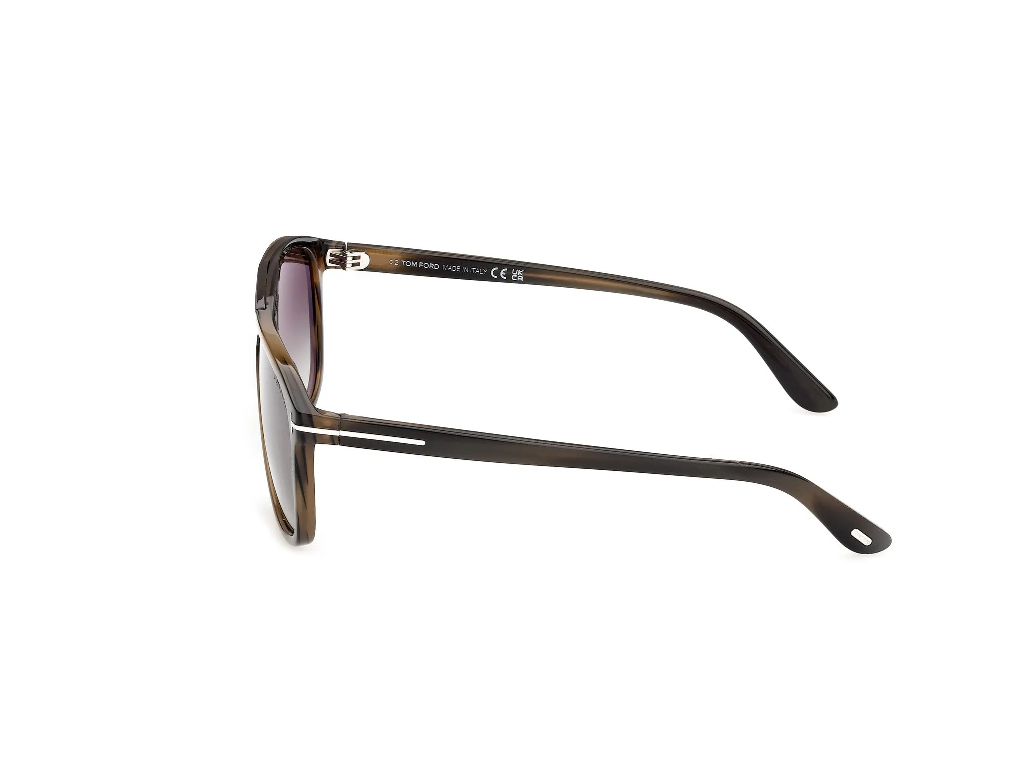 TOM FORD FT1338 BRIANNA-02 55B Occhiali da sole Acetato Havana Fumo Squadrata Normale - immagine 3