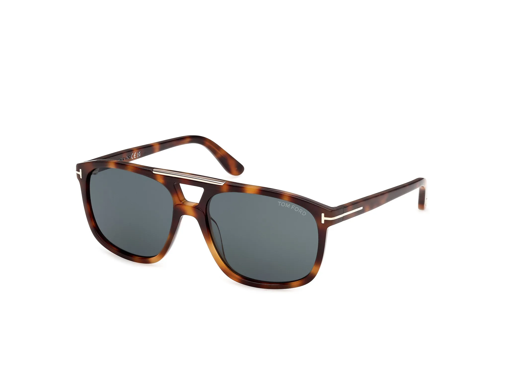 TOM FORD FT1338 BRIANNA-02 53V Occhiali da sole Acetato Havana Blu Squadrata Normale - immagine 1