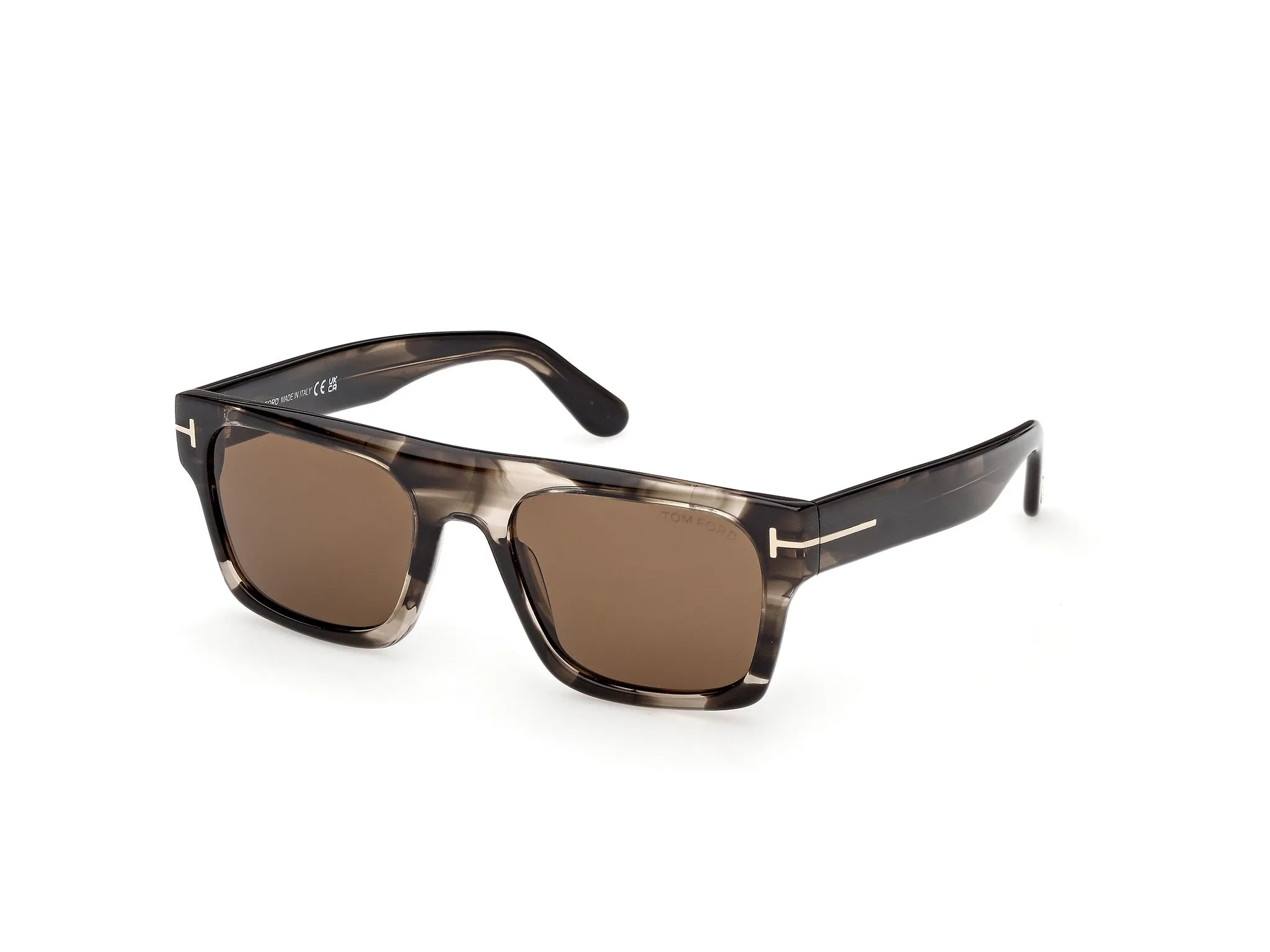 TOM FORD FT1337 CYRUS-02 55J Occhiali da sole Acetato Havana Roviex Squadrata Normale - immagine 1