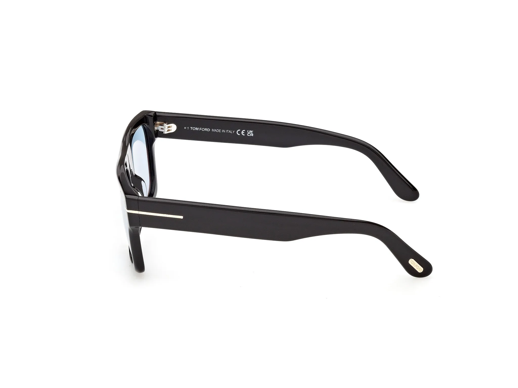 TOM FORD FT1337 CYRUS-02 01V Occhiali da sole Acetato Nero Blu Squadrata Fotocromatiche - immagine 3
