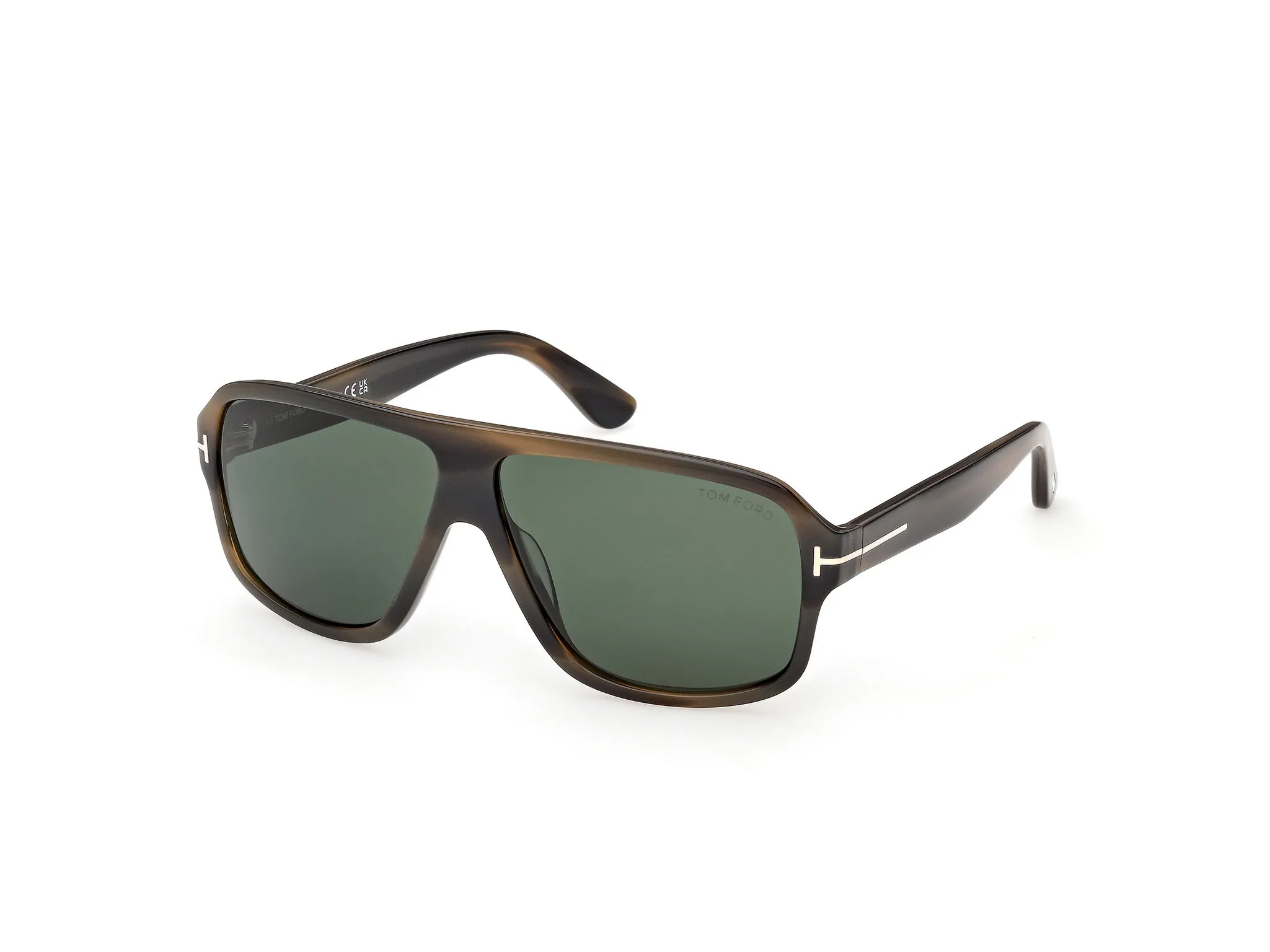 TOM FORD FT1335 WILLIAM-02 55N Occhiali da sole Acetato Havana Verde Squadrata Normale - immagine 1