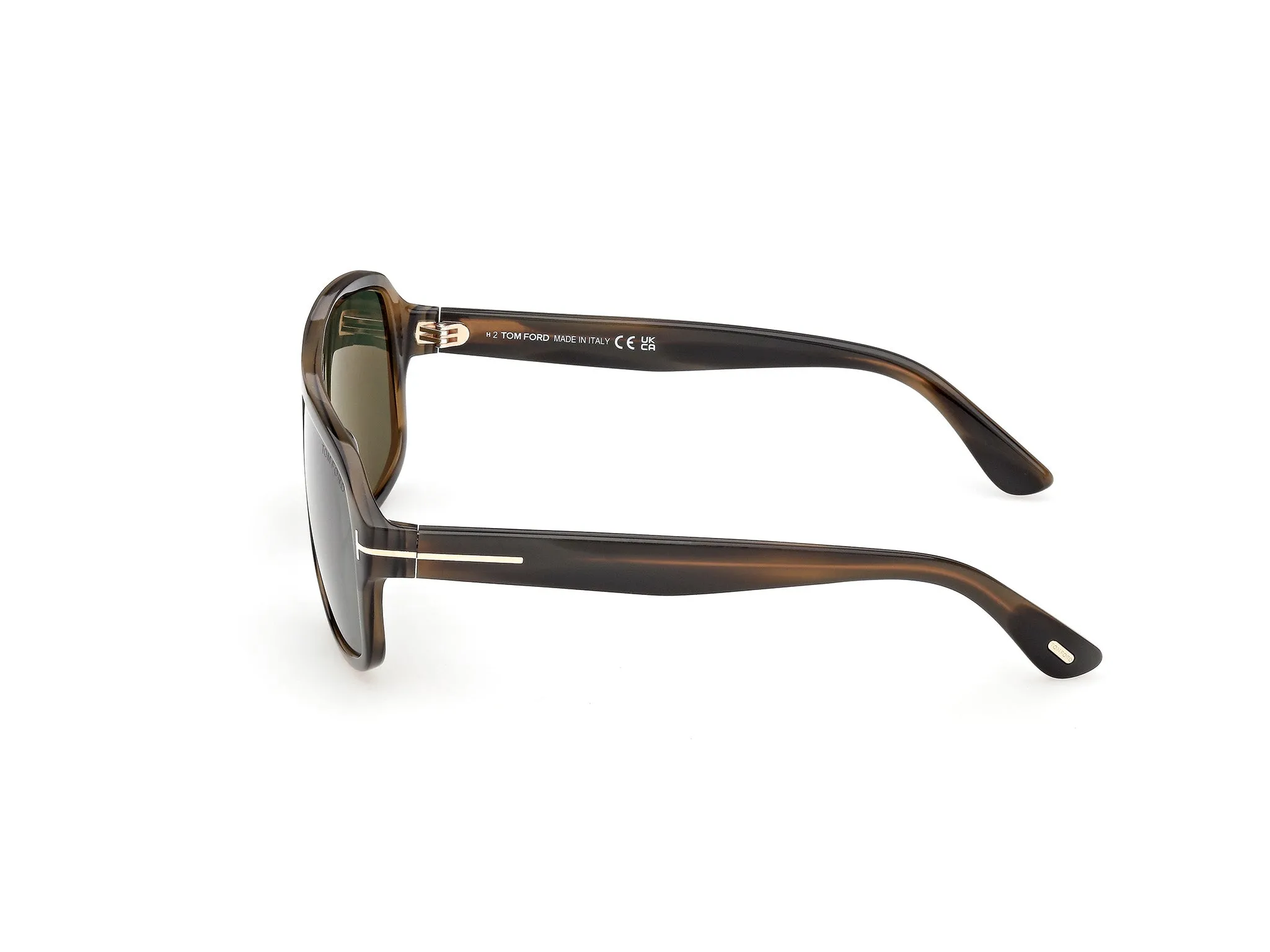 TOM FORD FT1335 WILLIAM-02 55N Occhiali da sole Acetato Havana Verde Squadrata Normale - immagine 3