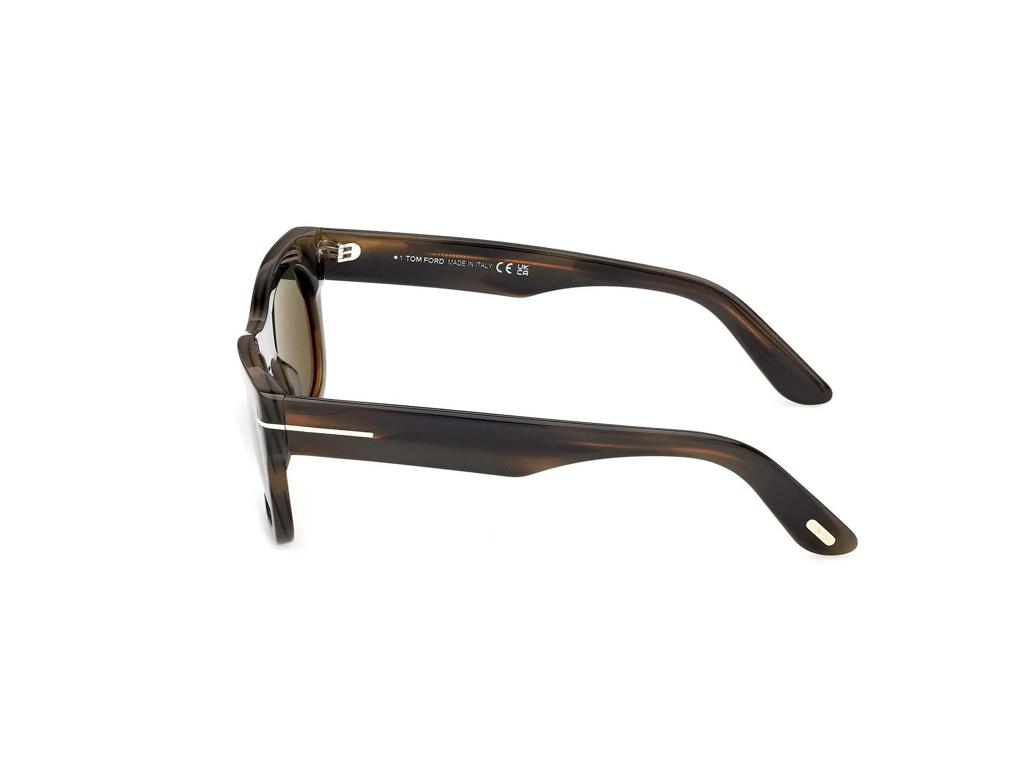 TOM FORD FT1334 MARSHALL-02 55N Occhiali da sole Acetato Havana Verde Squadrata Normale - immagine 3