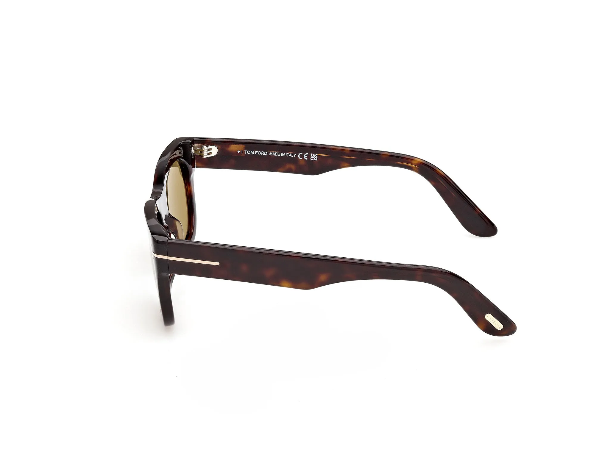 TOM FORD FT1334 MARSHALL-02 52N Occhiali da sole Acetato Havana Verde Squadrata Normale - immagine 3