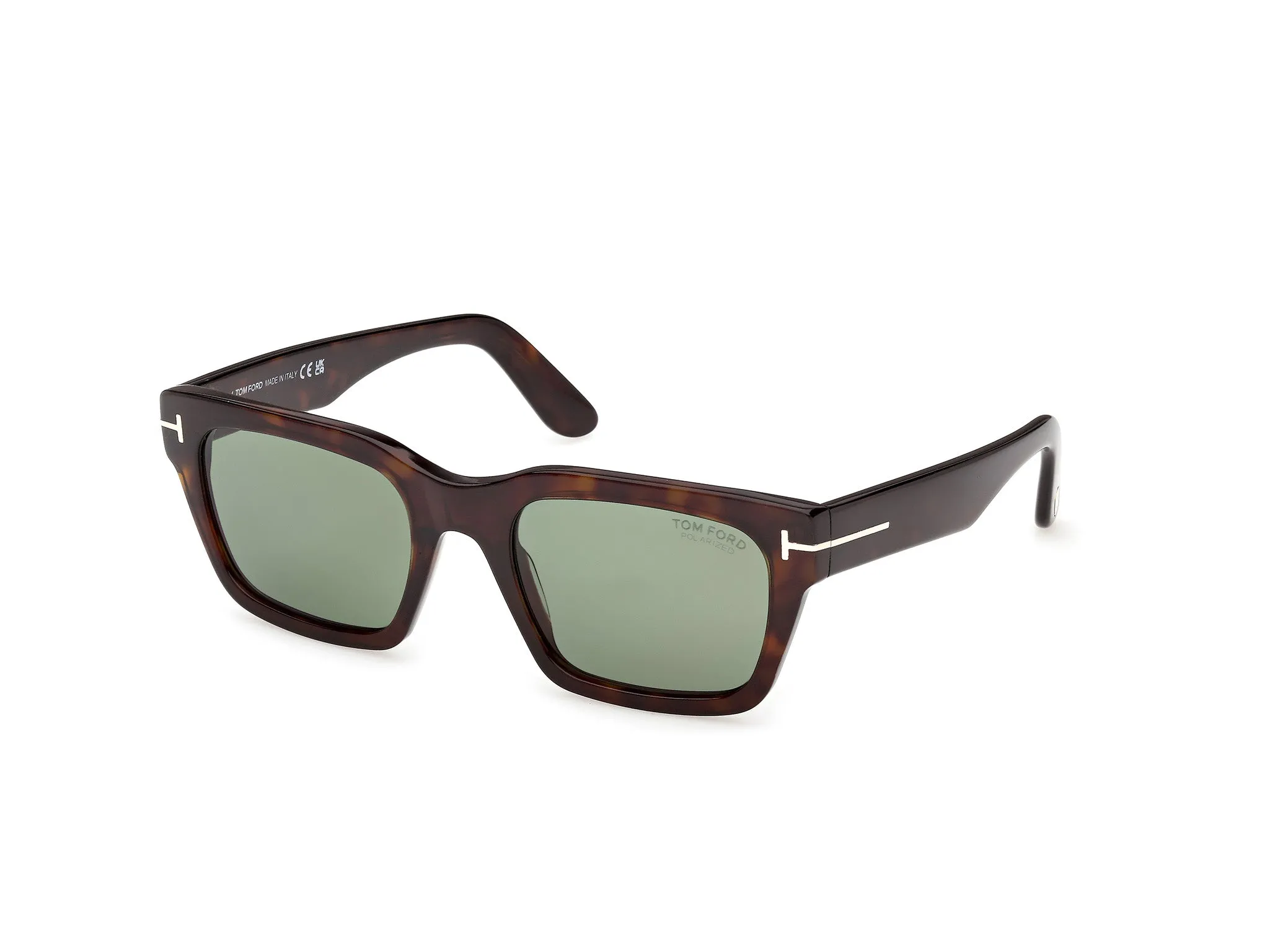 TOM FORD FT1333 ANDY-02 52R Occhiali da sole Acetato Havana Verde Squadrata Polarizzata - immagine 1