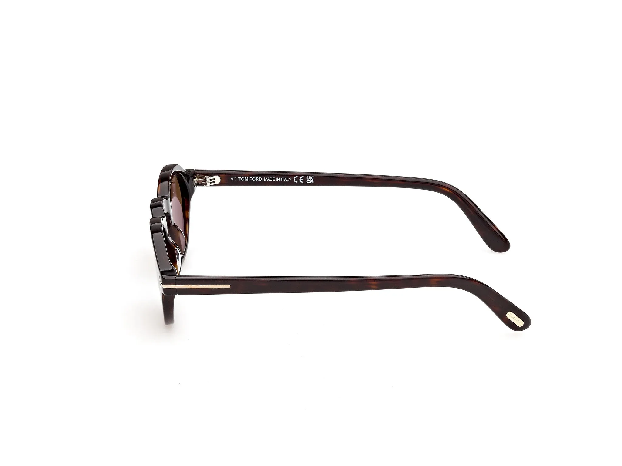 TOM FORD FT1332 ARISTOTELE-02 52J Occhiali da sole Acetato Havana Roviex Rotonda Normale - immagine 3