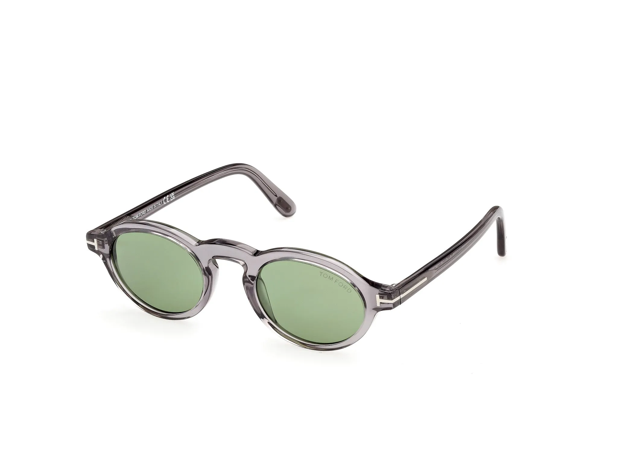 TOM FORD FT1332 ARISTOTELE-02 20N Occhiali da sole Acetato Grigio Verde Rotonda Normale - immagine 1