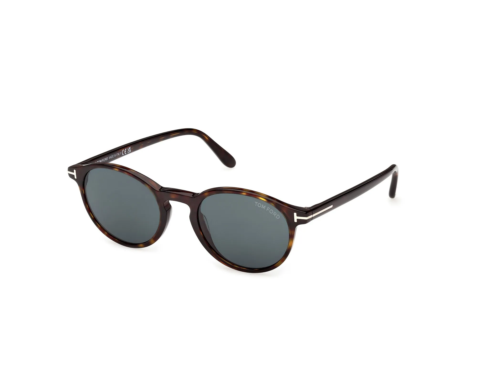 TOM FORD FT1331 PRESCOTT-02 52V Occhiali da sole Acetato Havana Blu Rotonda Normale - immagine 1