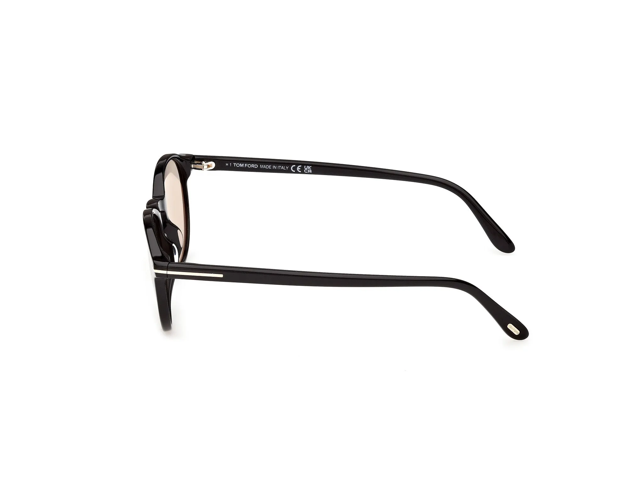 TOM FORD FT1331 PRESCOTT-02 01E Occhiali da sole Acetato Nero Marrone Rotonda Fotocromatiche - immagine 3