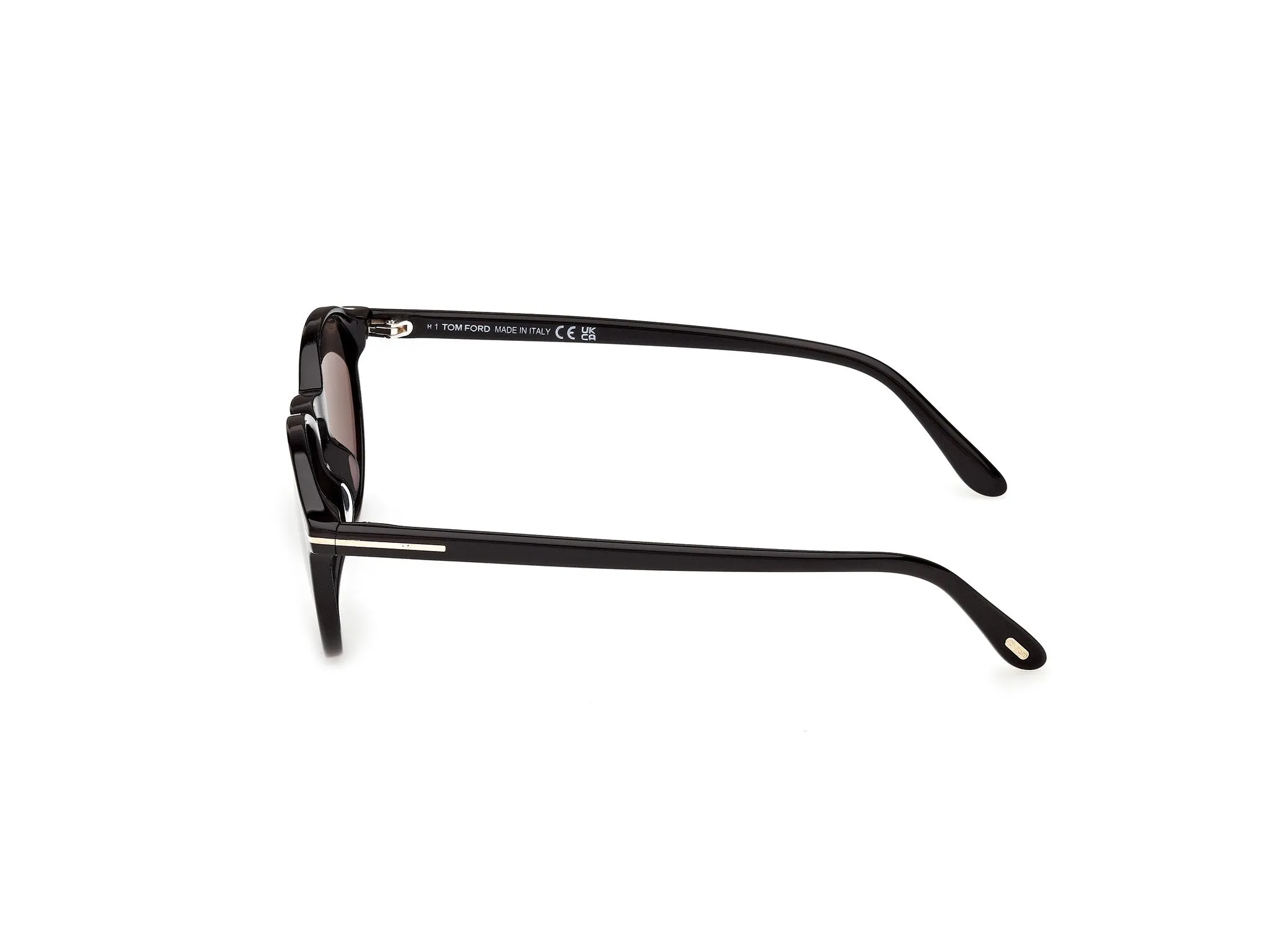 TOM FORD FT1331 PRESCOTT-02 01A Occhiali da sole Acetato Nero Fumo Rotonda Normale - immagine 3