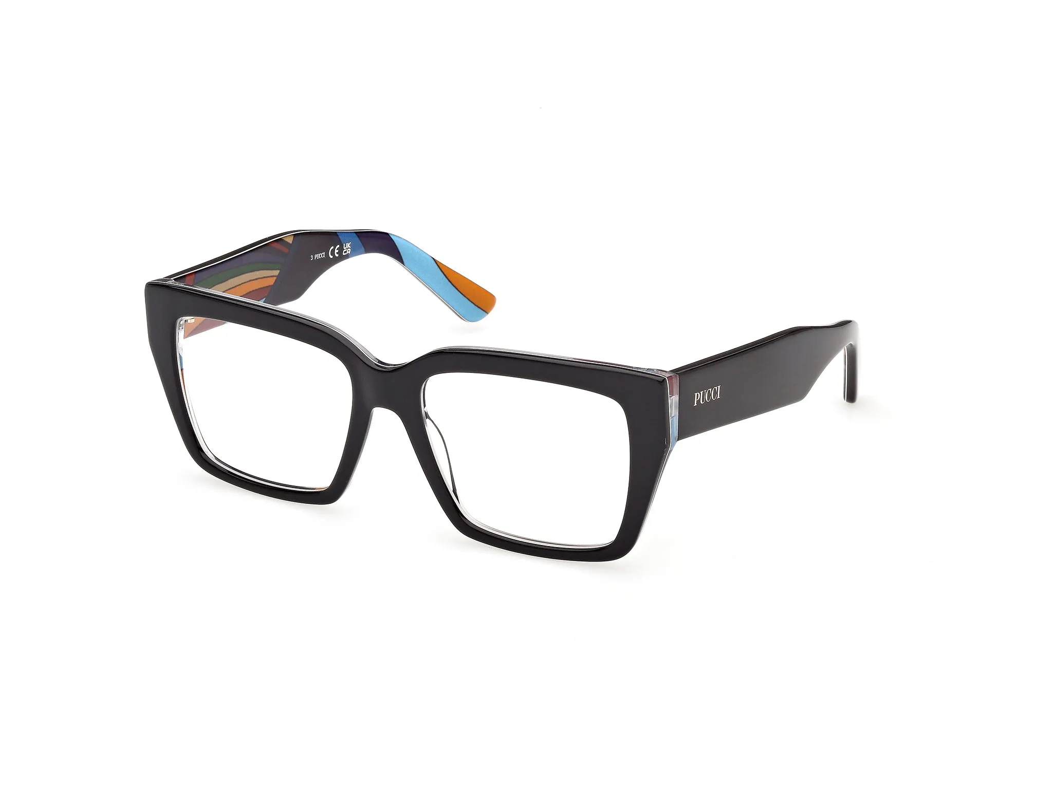Emilio Pucci EP5284 005 Montature da vista Acetato Nero Squadrata Normale - immagine 1