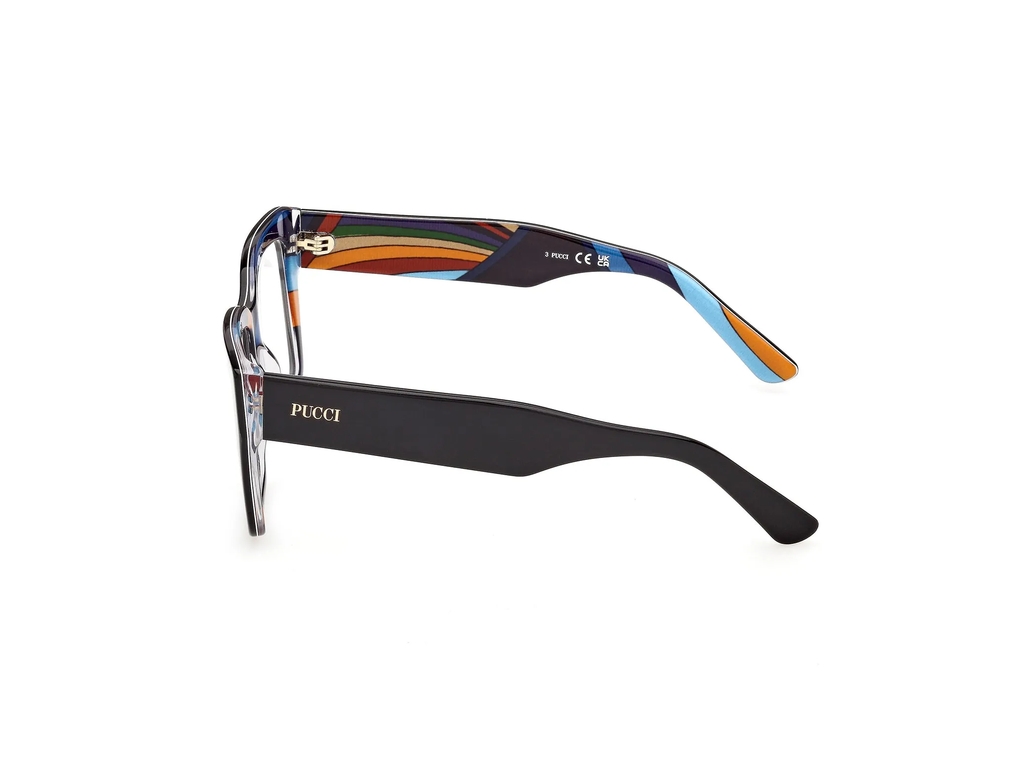 Emilio Pucci EP5284 005 Montature da vista Acetato Nero Squadrata Normale - immagine 3