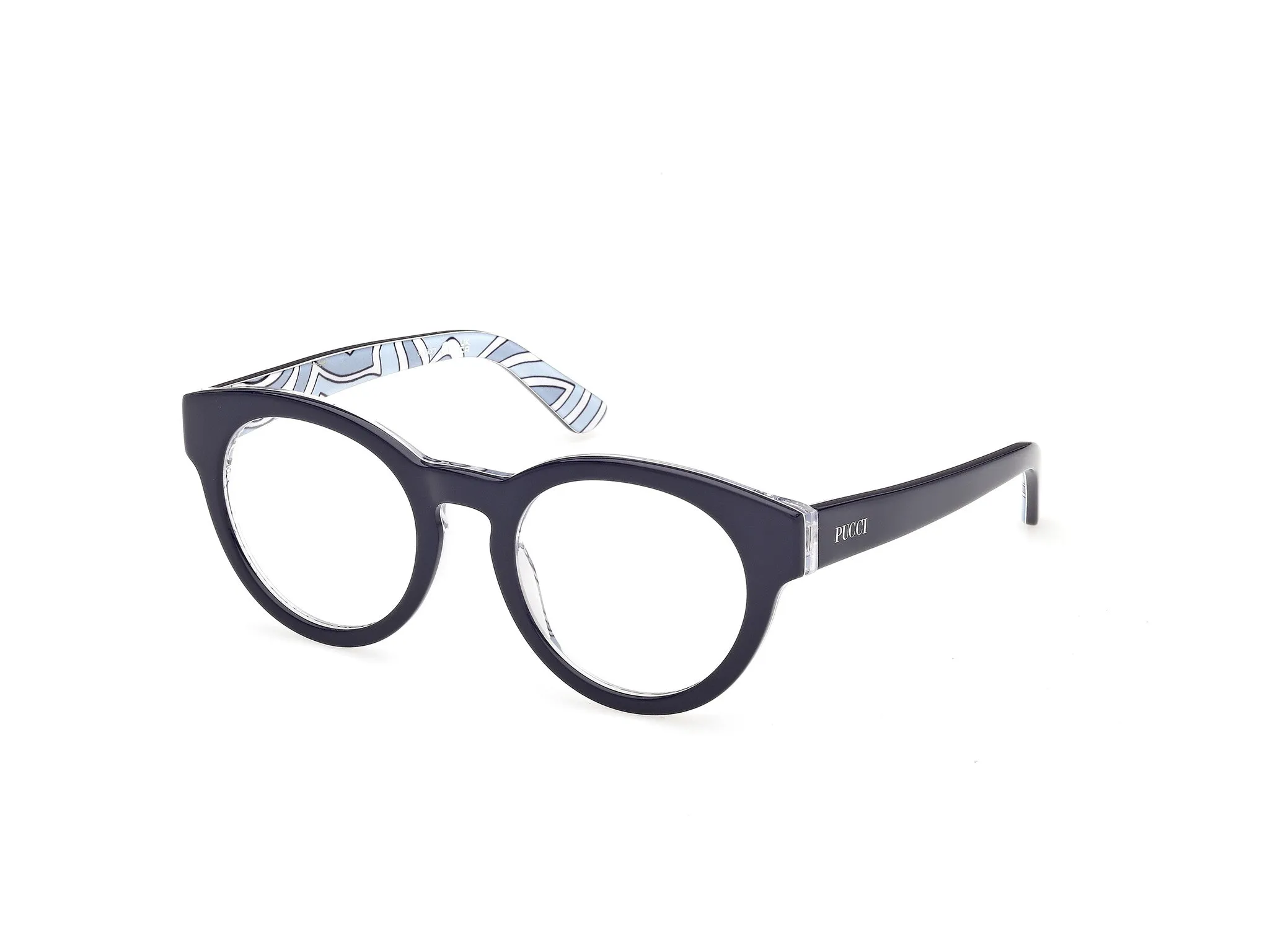 Emilio Pucci EP5282 092 Montature da vista Acetato Azzurro Rotonda Normale - immagine 1