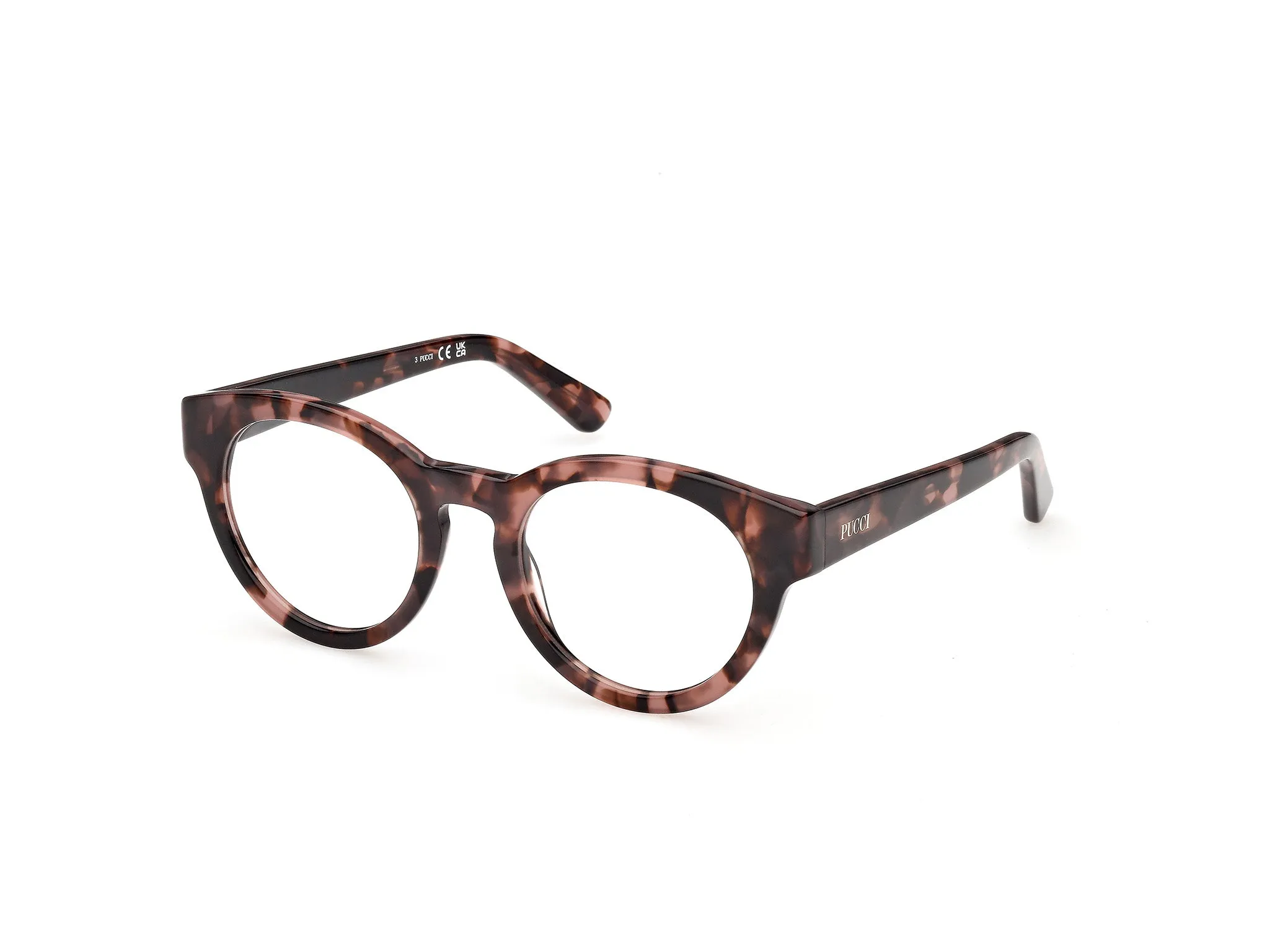 Emilio Pucci EP5282 055 Montature da vista Acetato Havana Rotonda Normale - immagine 1