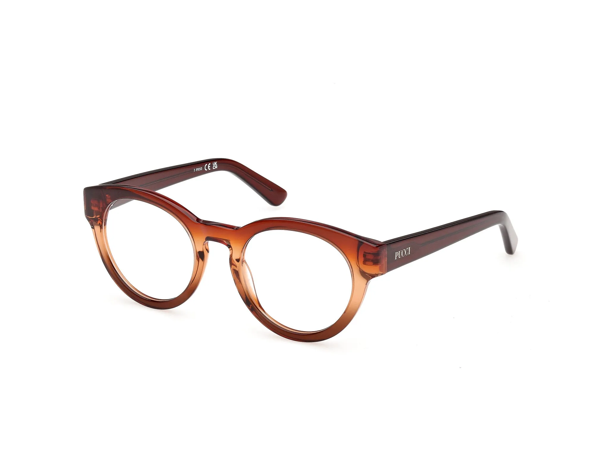 Emilio Pucci EP5282 050 Montature da vista Acetato Marrone Rotonda Normale - immagine 1