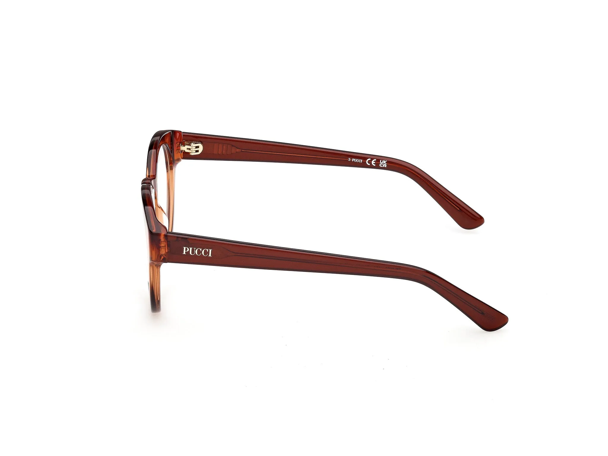Emilio Pucci EP5282 050 Montature da vista Acetato Marrone Rotonda Normale - immagine 3