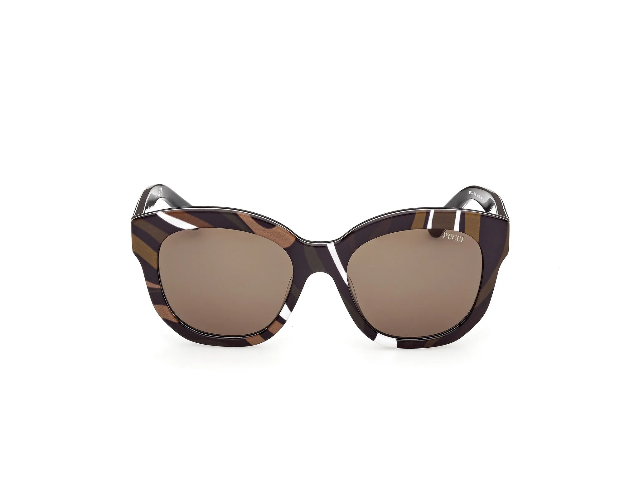 Emilio Pucci EP0254 99E Occhiali da sole Acetato Multi-colore Marrone Geometrica Normale - immagine 2