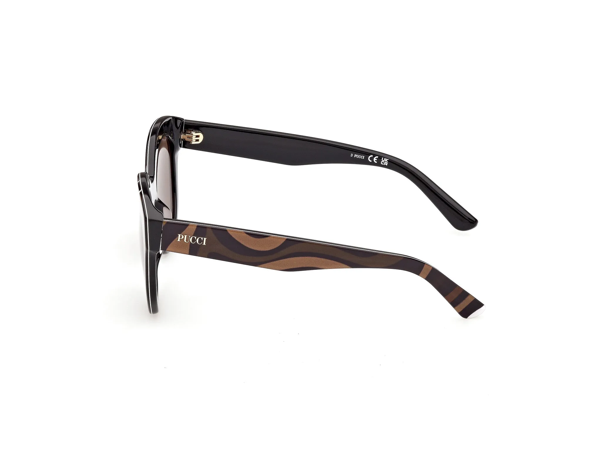 Emilio Pucci EP0254 99E Occhiali da sole Acetato Multi-colore Marrone Geometrica Normale - immagine 3