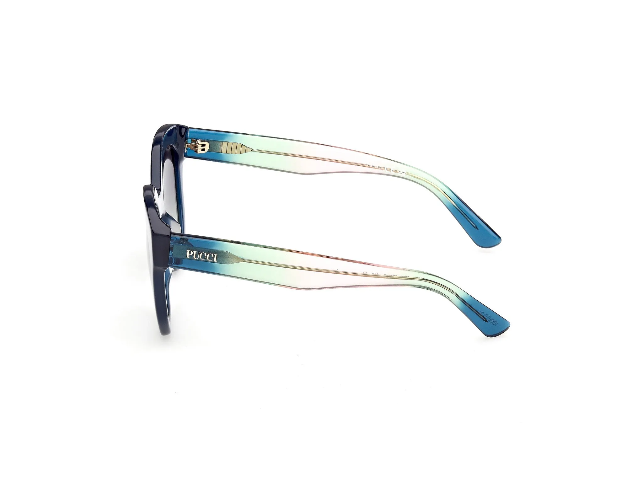 Emilio Pucci EP0254 90B Occhiali da sole Acetato Blu Fumo Geometrica Normale - immagine 3